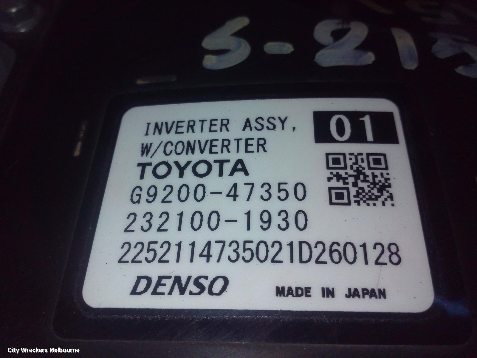 TOYOTA COROLLA INVERTER, HYBRID INVERTER, ZWE211R, 07/2018 ONWARDS