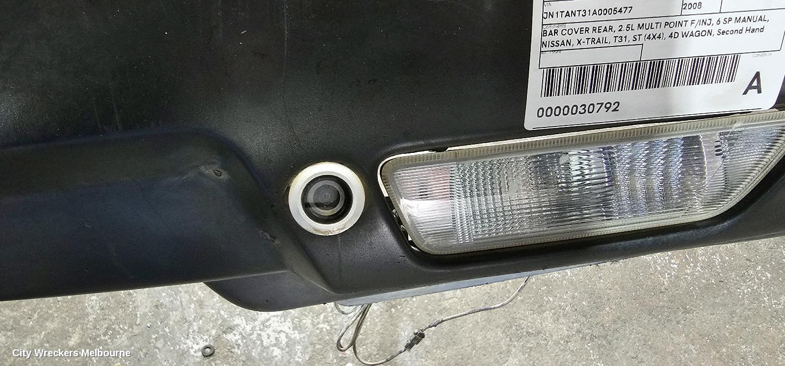 NISSAN XTRAIL REAR BUMPER, T31, NON PARK SENSOR TYPE, 10/2007 - 12/2013