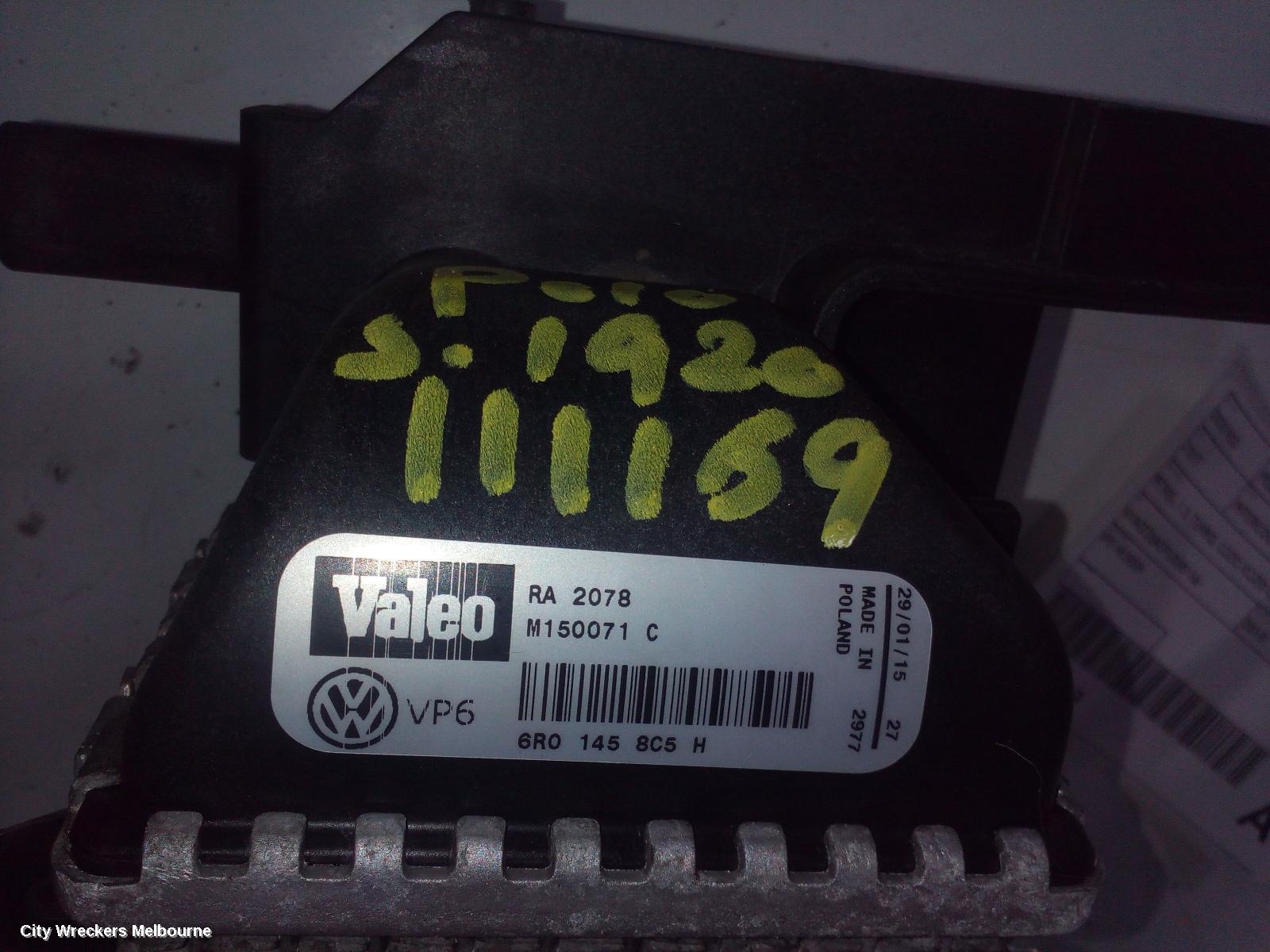 VOLKSWAGEN POLO INTERCOOLER, PETROL, 1.2, TURBO, CJZC/CJZD CODE, 6R, 05/2010 - 09/2017