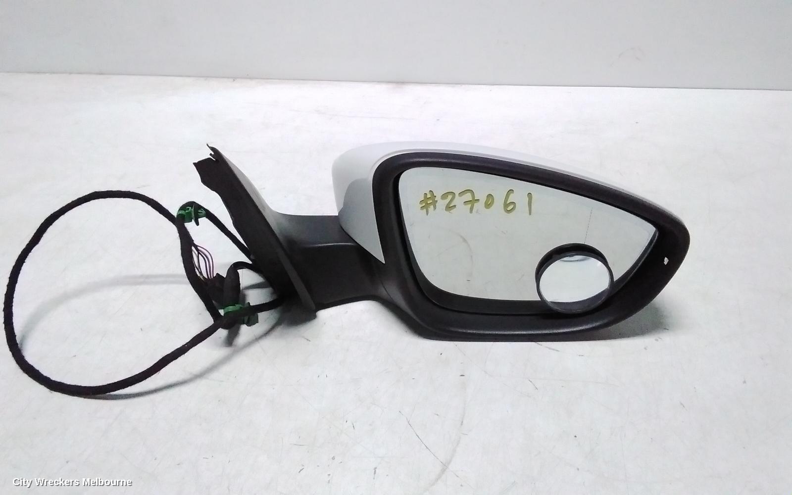 VOLKSWAGEN PASSAT RIGHT DOOR MIRROR, 3C/MK6 B7, POWER FOLD, NON LANE CHANGE ASSIST TYPE (6XT/7Y0), 09/2010 - 05/2015