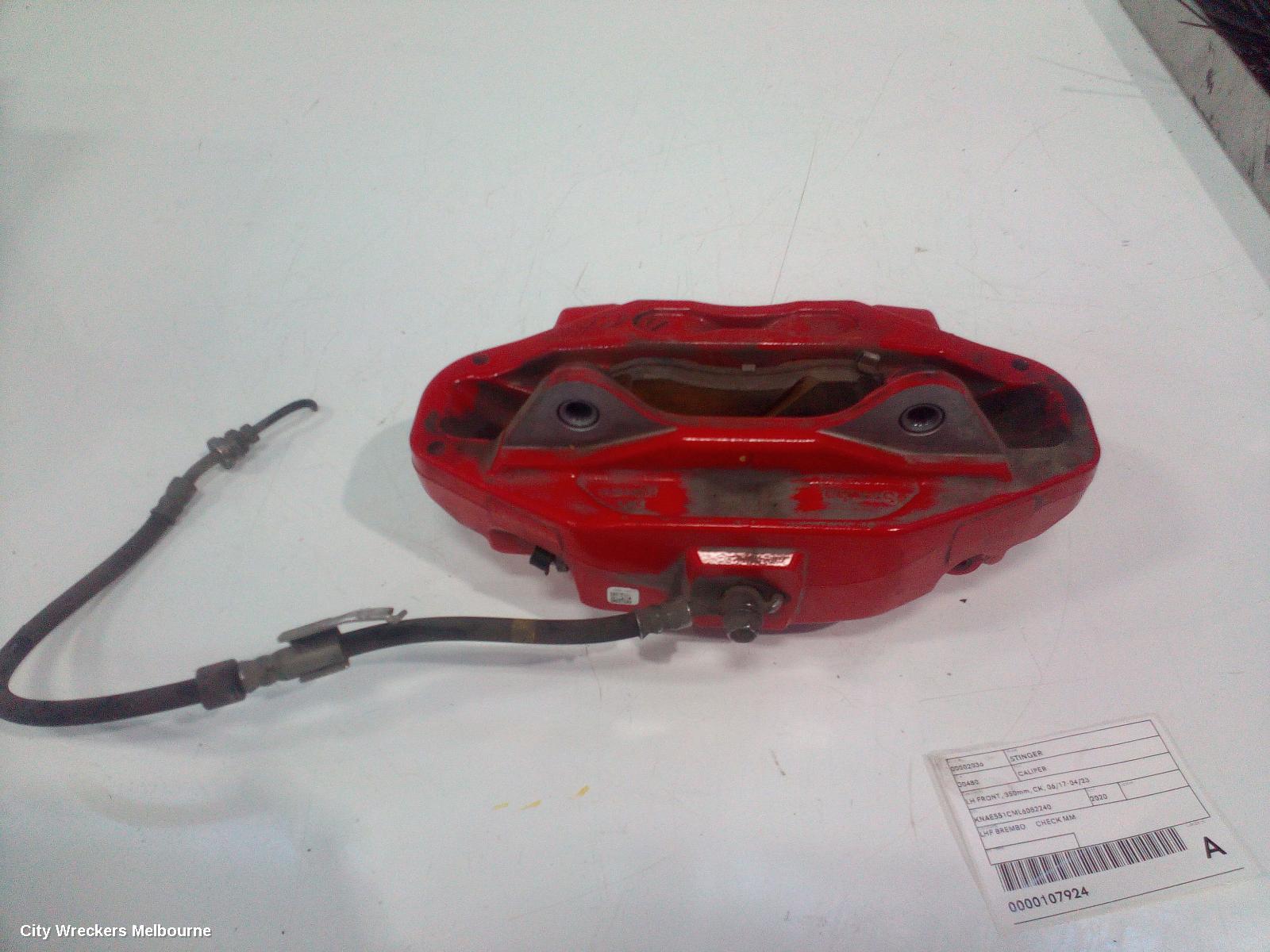 KIA STINGER CALIPER, LH FRONT, 320MM, CK, 06/2017 - 04/2023
