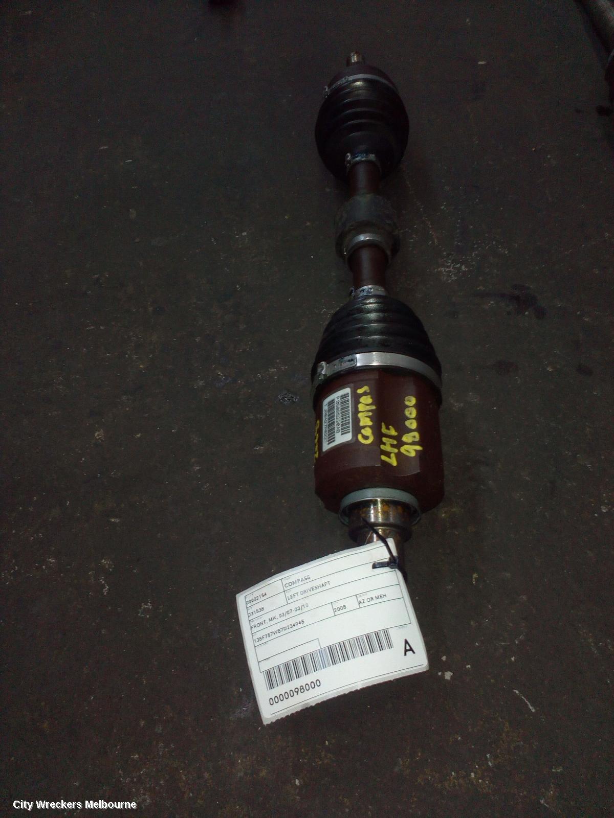JEEP COMPASS LEFT DRIVESHAFT, FRONT, MK, 03/2007 - 03/2010