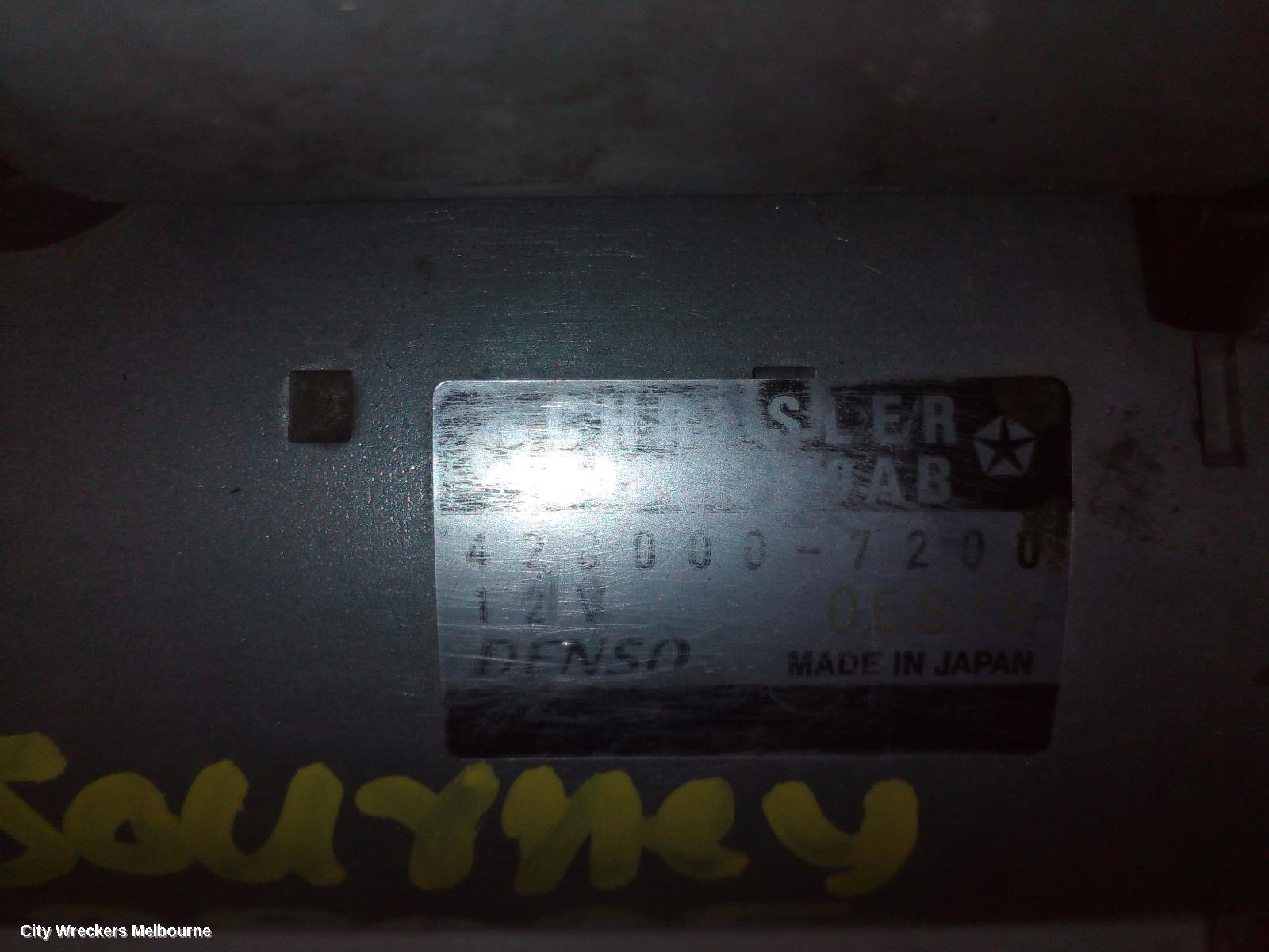 DODGE JOURNEY STARTER, PETROL, 3.6, JC, 07/2011 - 12/2016