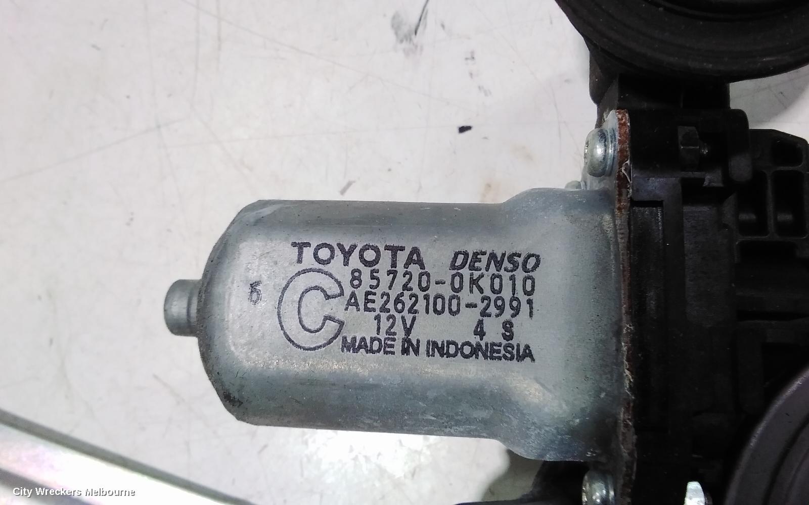 TOYOTA COROLLA RIGHT REAR WND REG/MOTOR, ZRE172R, SEDAN, 12/2013 - 06/2019