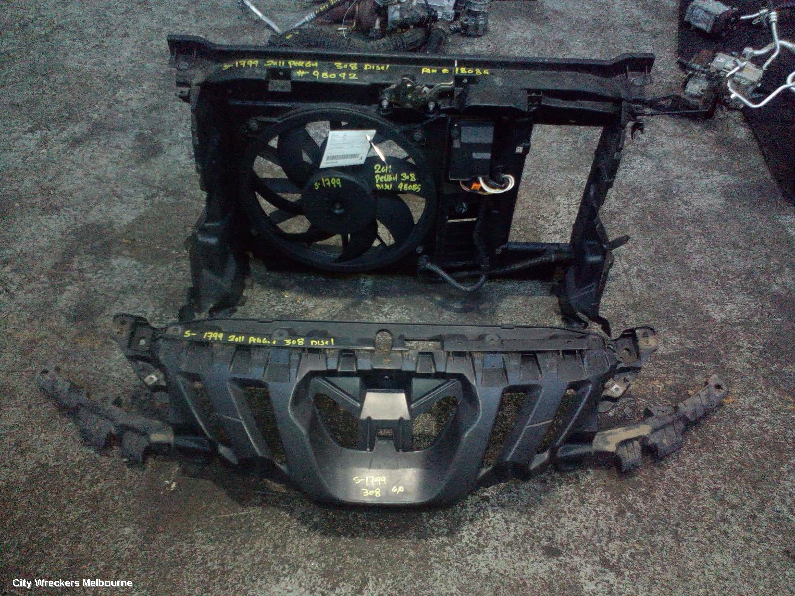 PEUGEOT 308 RADIATOR SUPPORT, T7, VIN VF34*RHH, 09/2007 - 09/2014