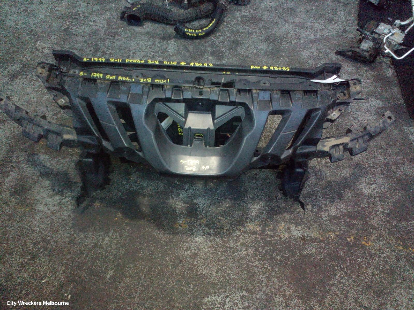 PEUGEOT 308 RADIATOR SUPPORT, T7, VIN VF34*RHH, 09/2007 - 09/2014