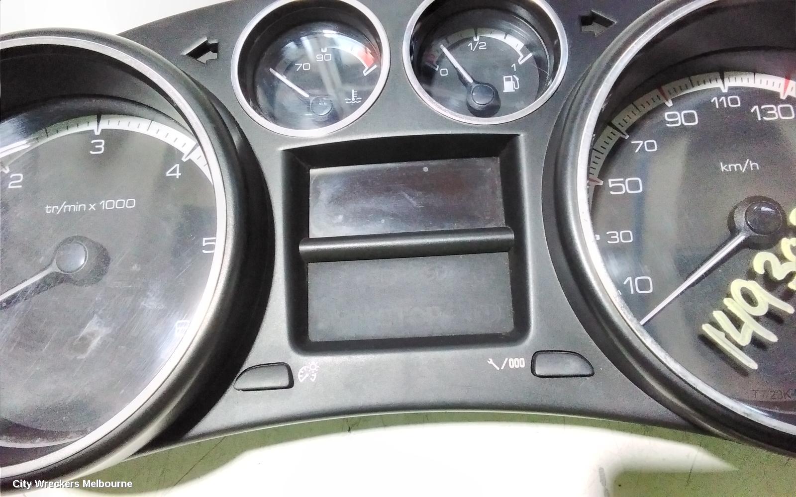 PEUGEOT 308 INSTRUMENT CLUSTER, T7, VIN# ...4CRHHA, 09/2007 - 12/2013