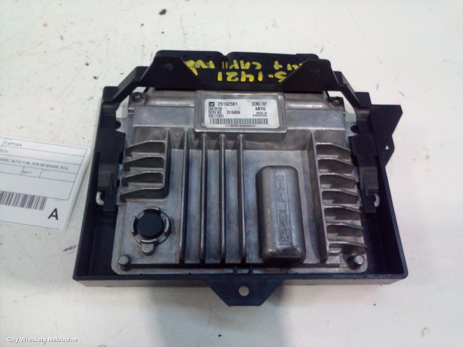 HOLDEN CAPTIVA ECU, ENGINE ECU, 2.2, DIESEL, AUTO T/M, P/N 25184305, ECU ONLY, CG, 01/2011 - 06/2018