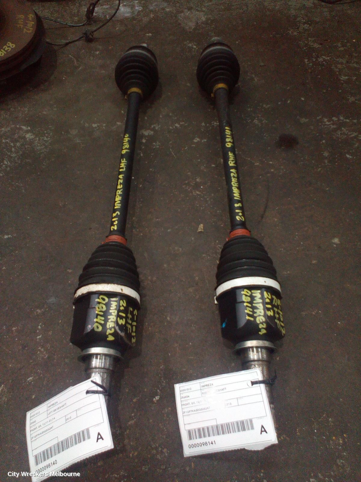 SUBARU IMPREZA LEFT DRIVESHAFT, FRONT, G4, 12/2011 - 01/2014