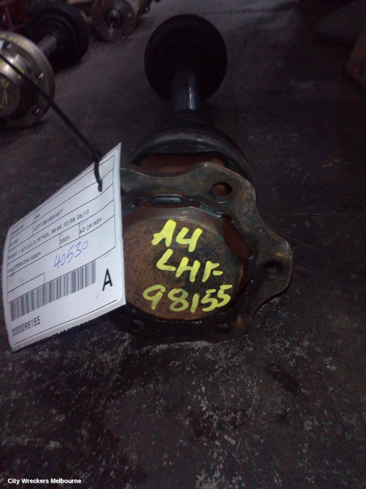 AUDI A4 LEFT DRIVESHAFT, FRONT, 1.8/2.0/3.0, PETROL, B8 8K, 02/2008 - 06/2012