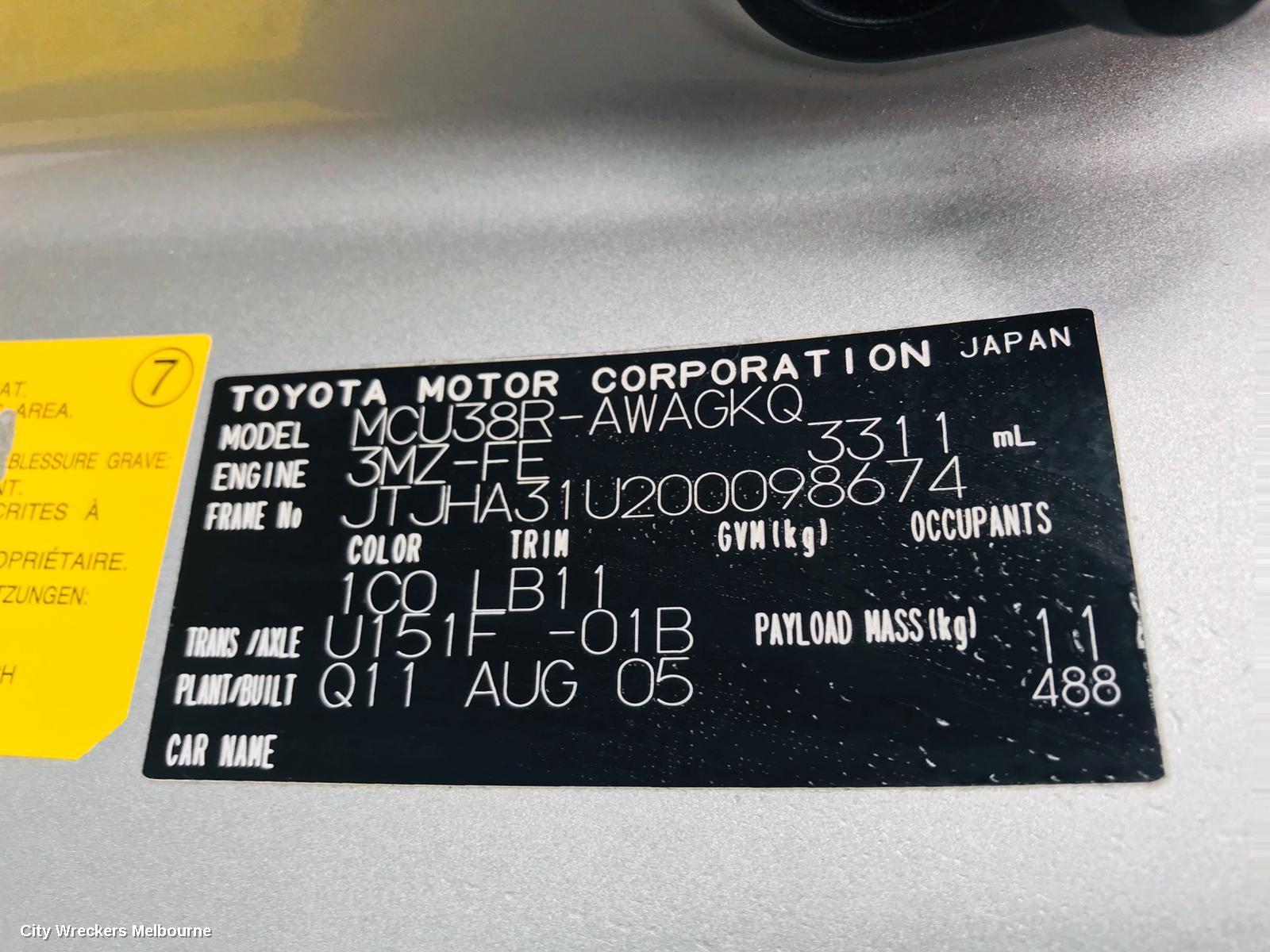 LEXUS RX SERIES MOUNT