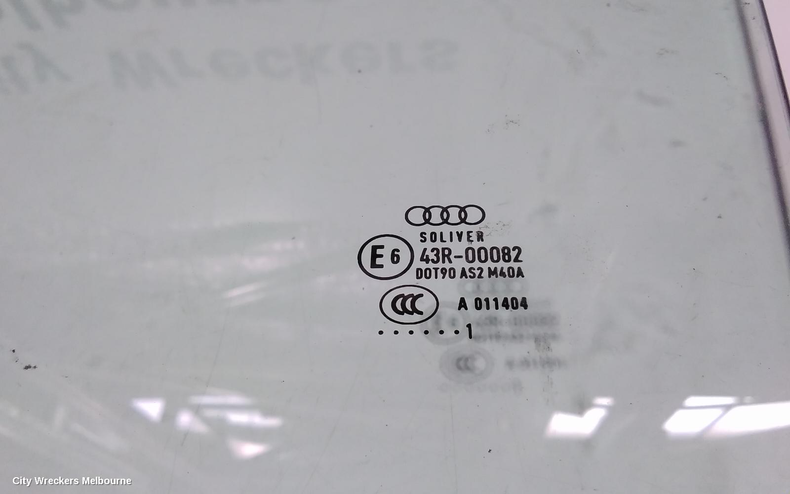 AUDI A5 LEFT FRONT DOOR WINDOW, CABRIOLET, 8T, 10/2009 - 11/2016