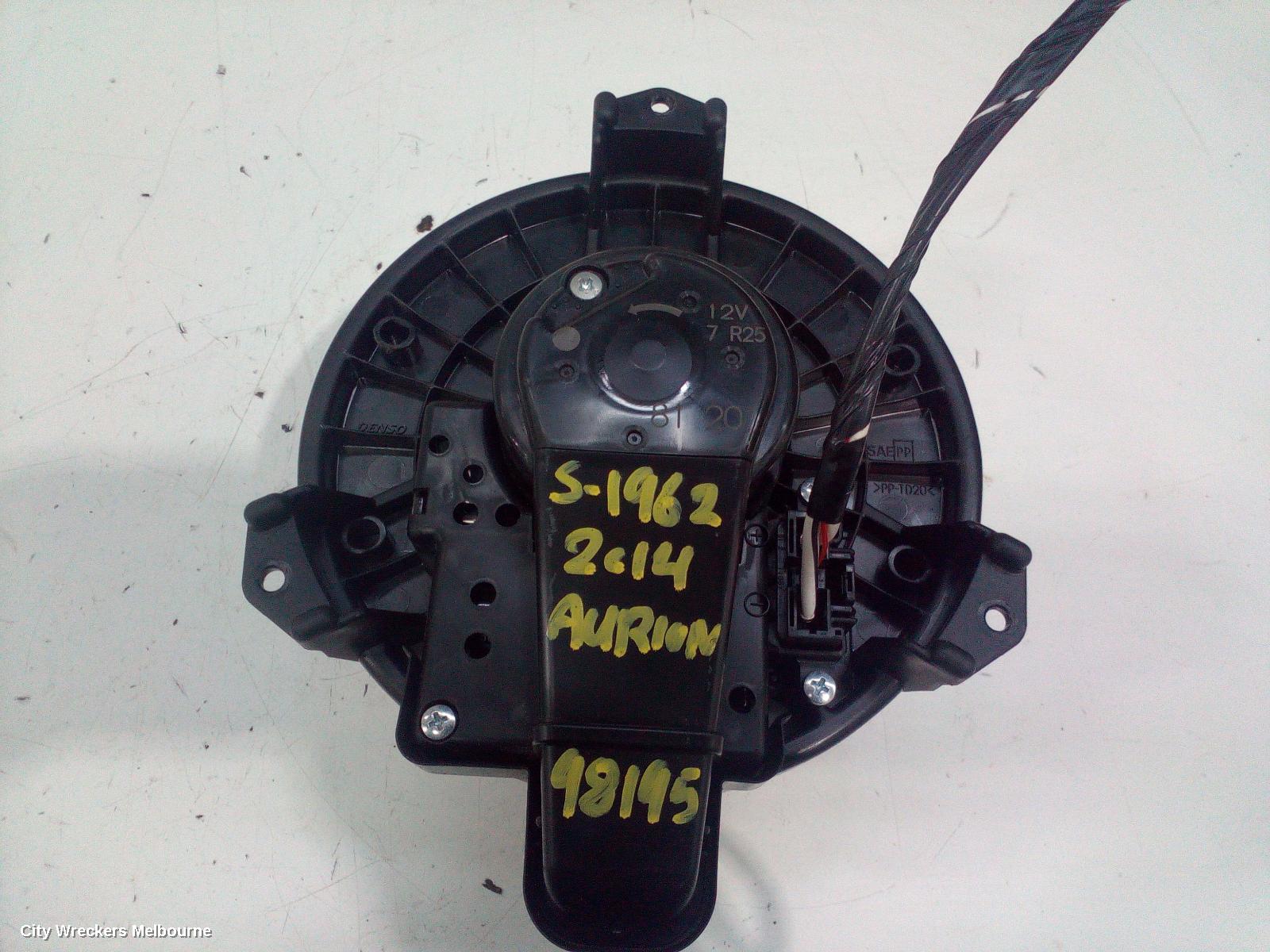 TOYOTA AURION HEATER FAN MOTOR, GSV50R, 02/2012 - 08/2017