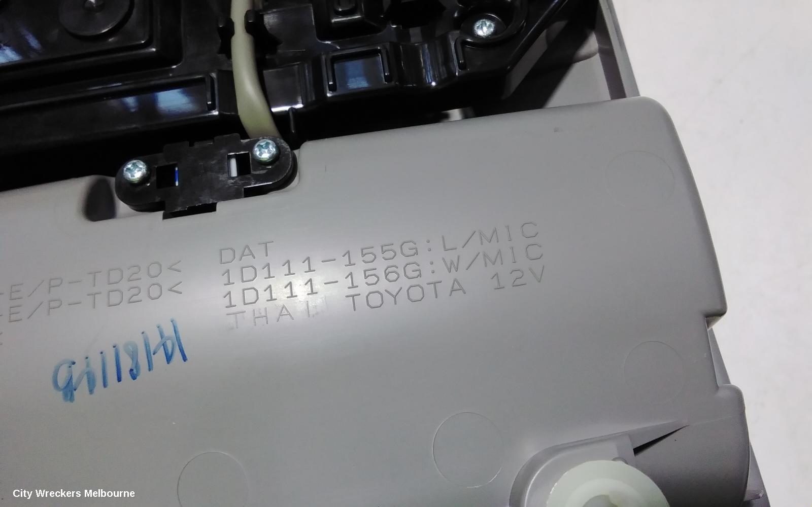 TOYOTA AURION COURTESY LIGHT, GSV50R 04/2012 - 08/2017