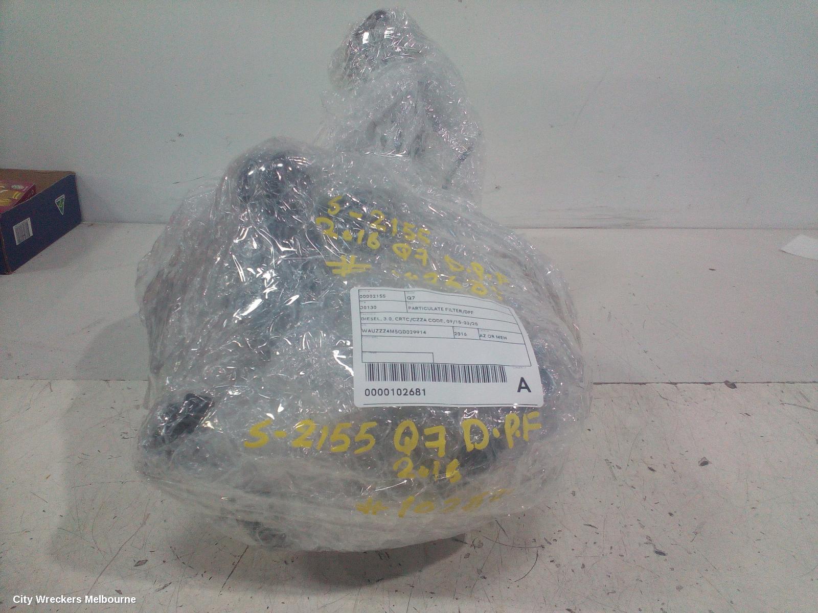 AUDI Q7 PARTICULATE FILTER/DPF, DIESEL, 3.0, CRTC/CZZA CODE, 09/2015 - 03/2020