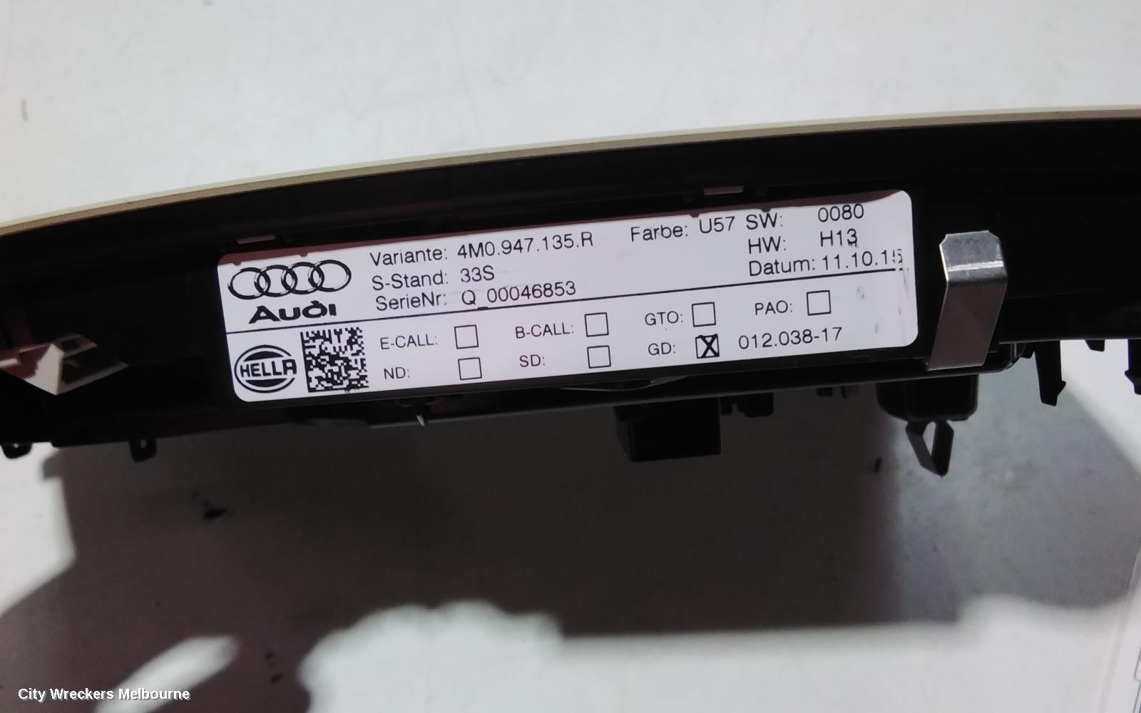 AUDI Q7 COURTESY LIGHT, 4M, FRONT (CENTRE), GREY, 09/2015 ONWARDS