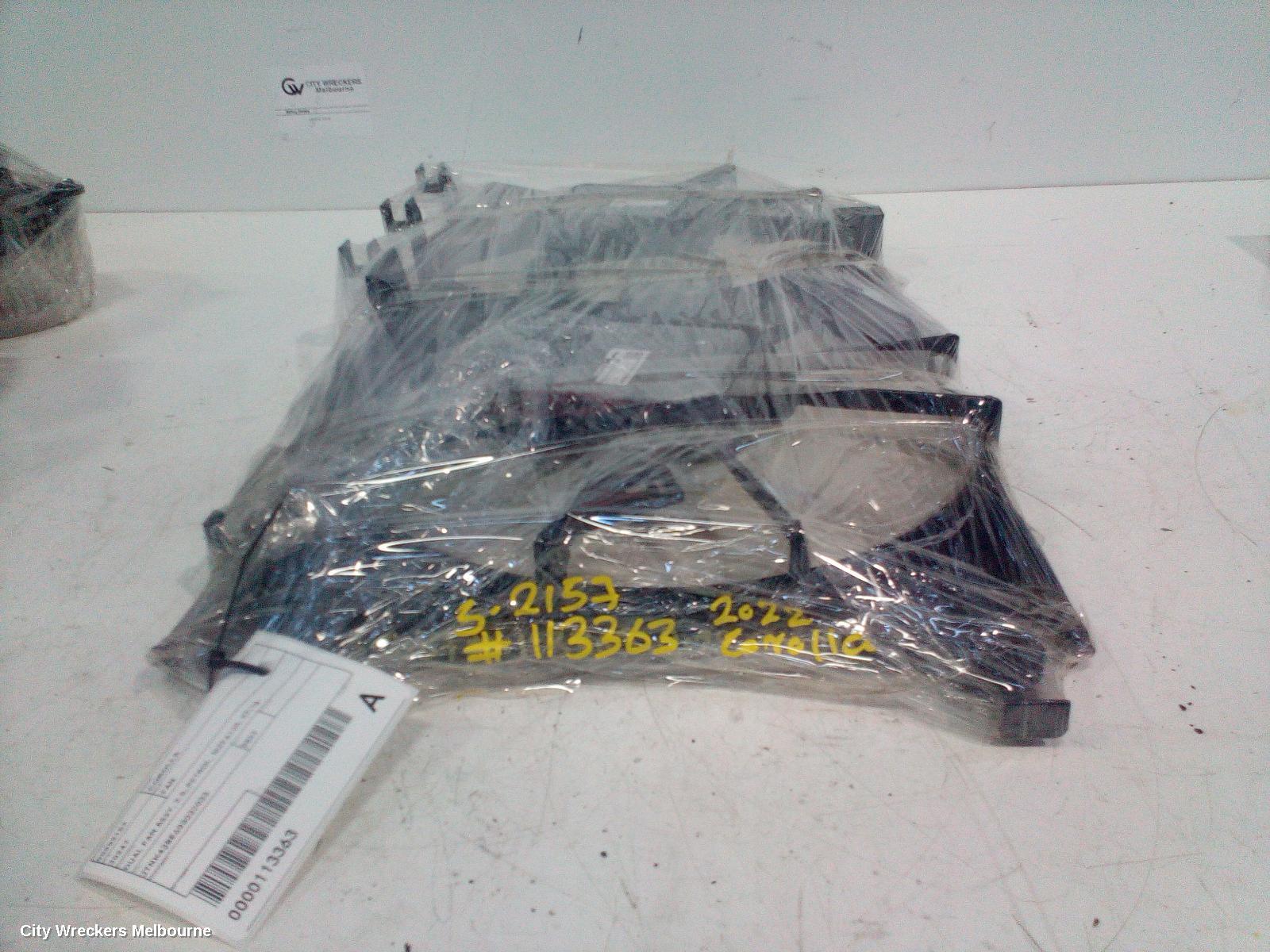 TOYOTA COROLLA FAN, DUAL FAN ASSY, 2.0, PETROL, MZEA12R, 07/2018 ONWARDS
