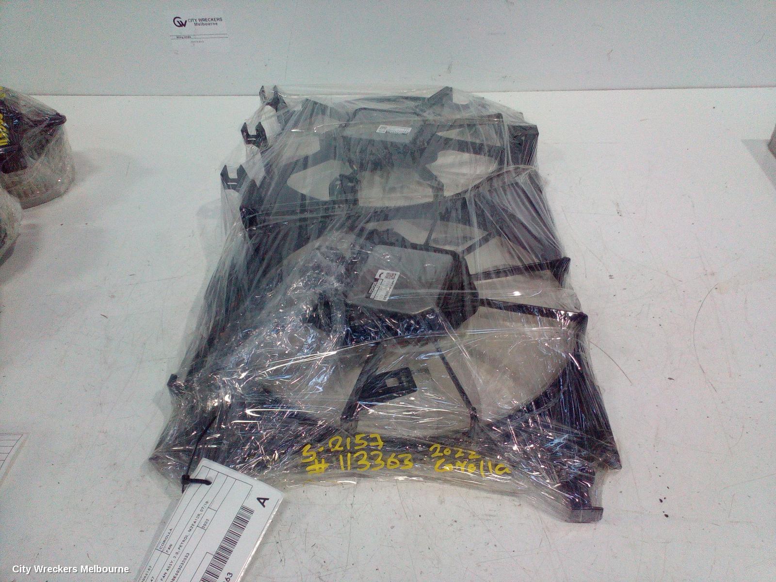 TOYOTA COROLLA FAN, DUAL FAN ASSY, 2.0, PETROL, MZEA12R, 07/2018 ONWARDS