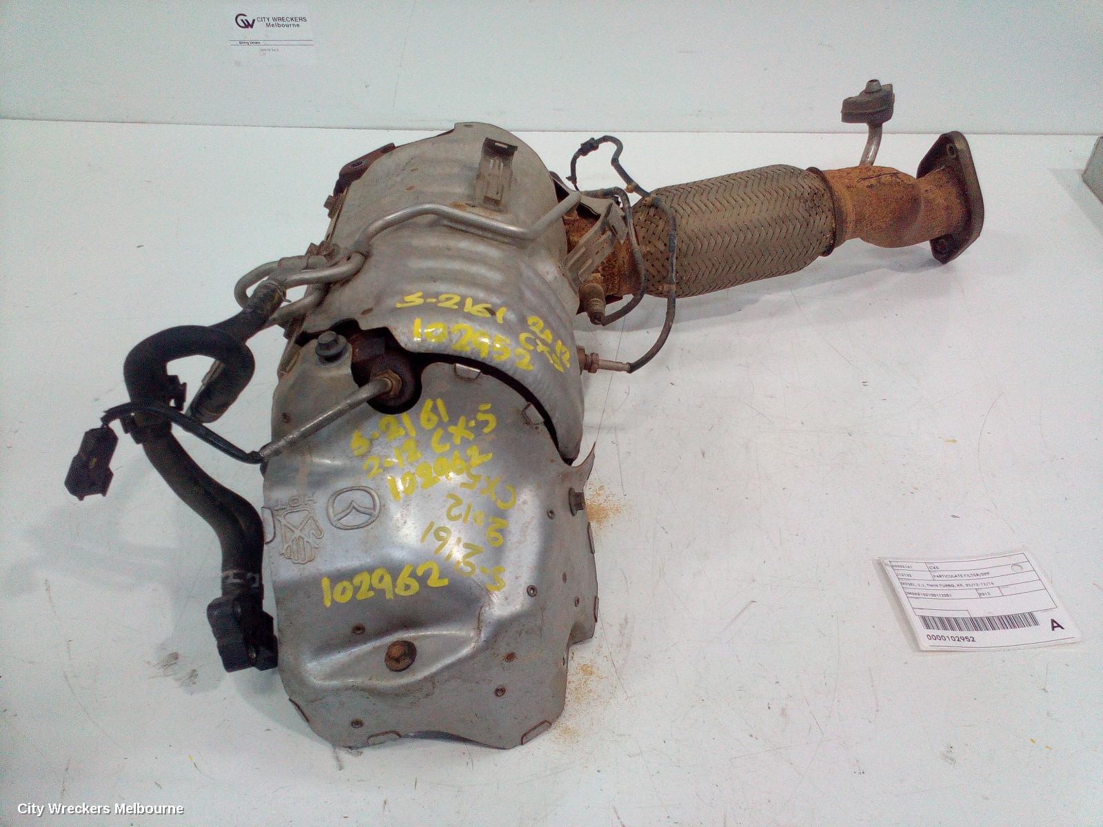 MAZDA CX5 PARTICULATE FILTER/DPF, DIESEL, 2.2, TWIN TURBO, 4WD, KE, 02/2012 - 12/2016