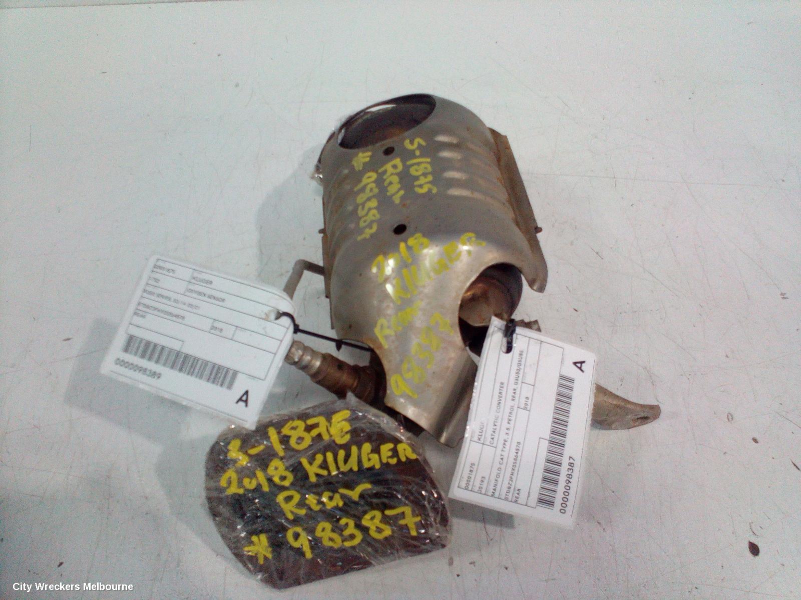 TOYOTA KLUGER CATALYTIC CONVERTER, MANIFOLD-CAT TYPE, 3.5, PETROL, REAR, GSU50/GSU55, 11/2016 - 02/2021