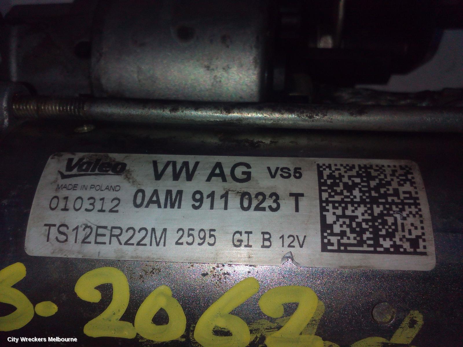 AUDI A3 STARTER, PETROL, 1.8, CDAA CODE, AUTO T/M, VALEO, 8P, 05/2007 - 04/2013