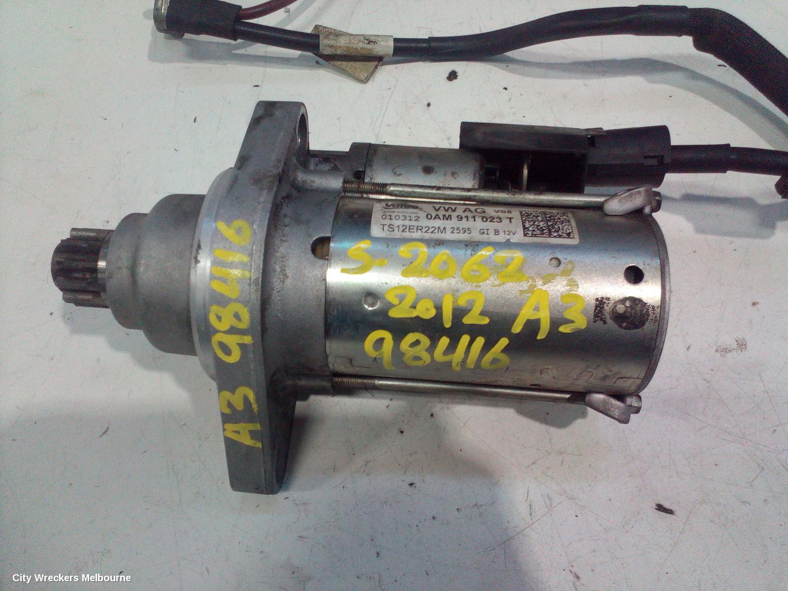 AUDI A3 STARTER, PETROL, 1.8, CDAA CODE, AUTO T/M, VALEO, 8P, 05/2007 - 04/2013