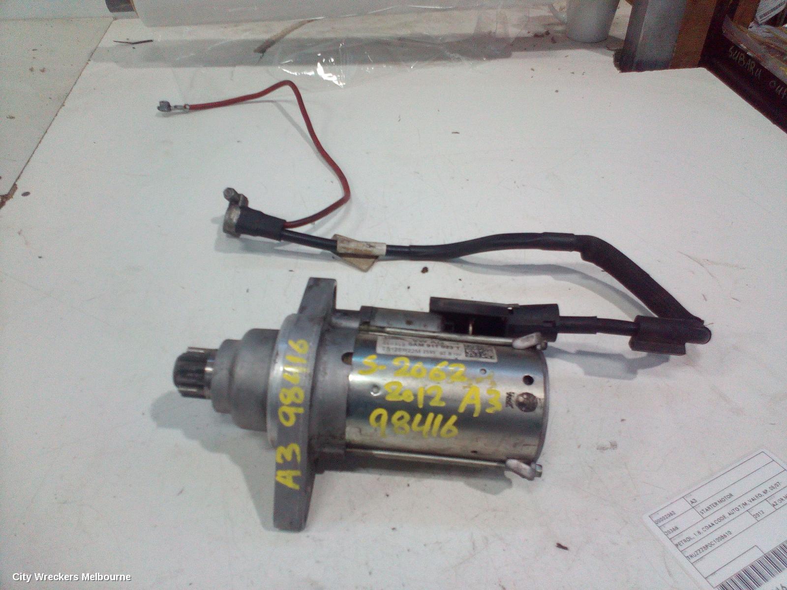 AUDI A3 STARTER, PETROL, 1.8, CDAA CODE, AUTO T/M, VALEO, 8P, 05/2007 - 04/2013