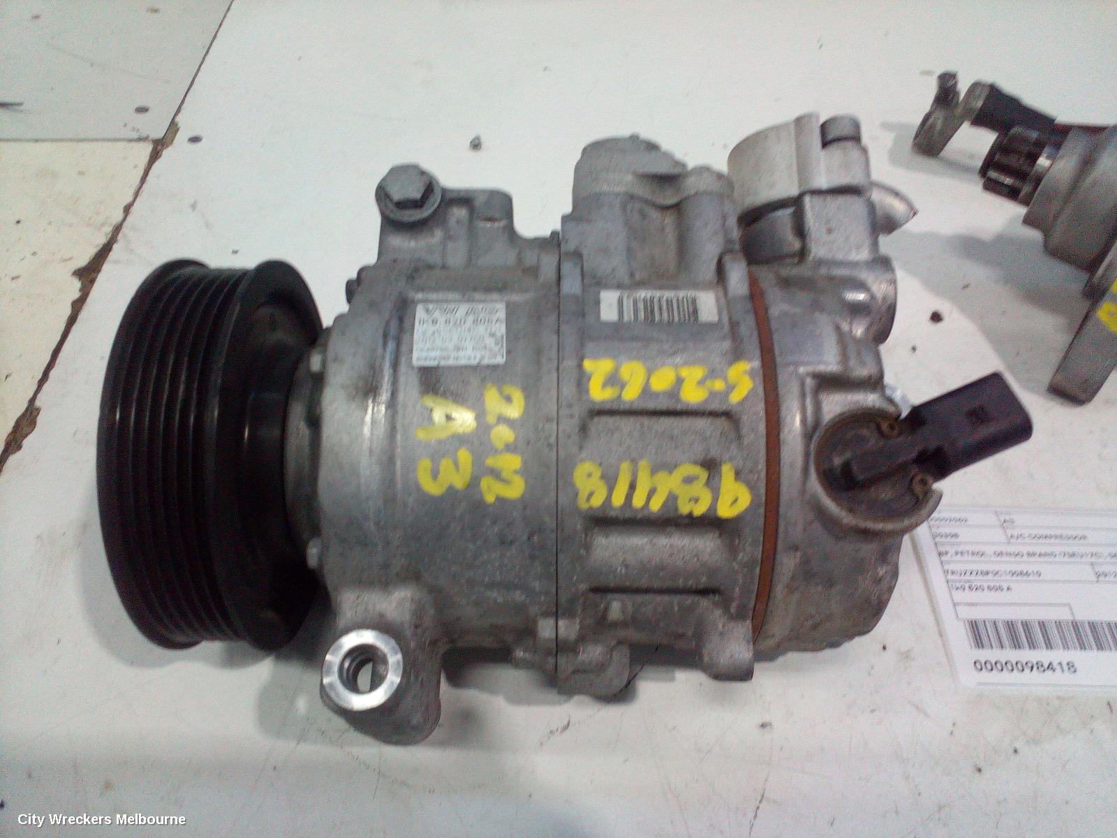 AUDI A3 A/C COMPRESSOR, 8P, PETROL, DENSO BRAND (7SEU17C), 06/2004 - 04/2013