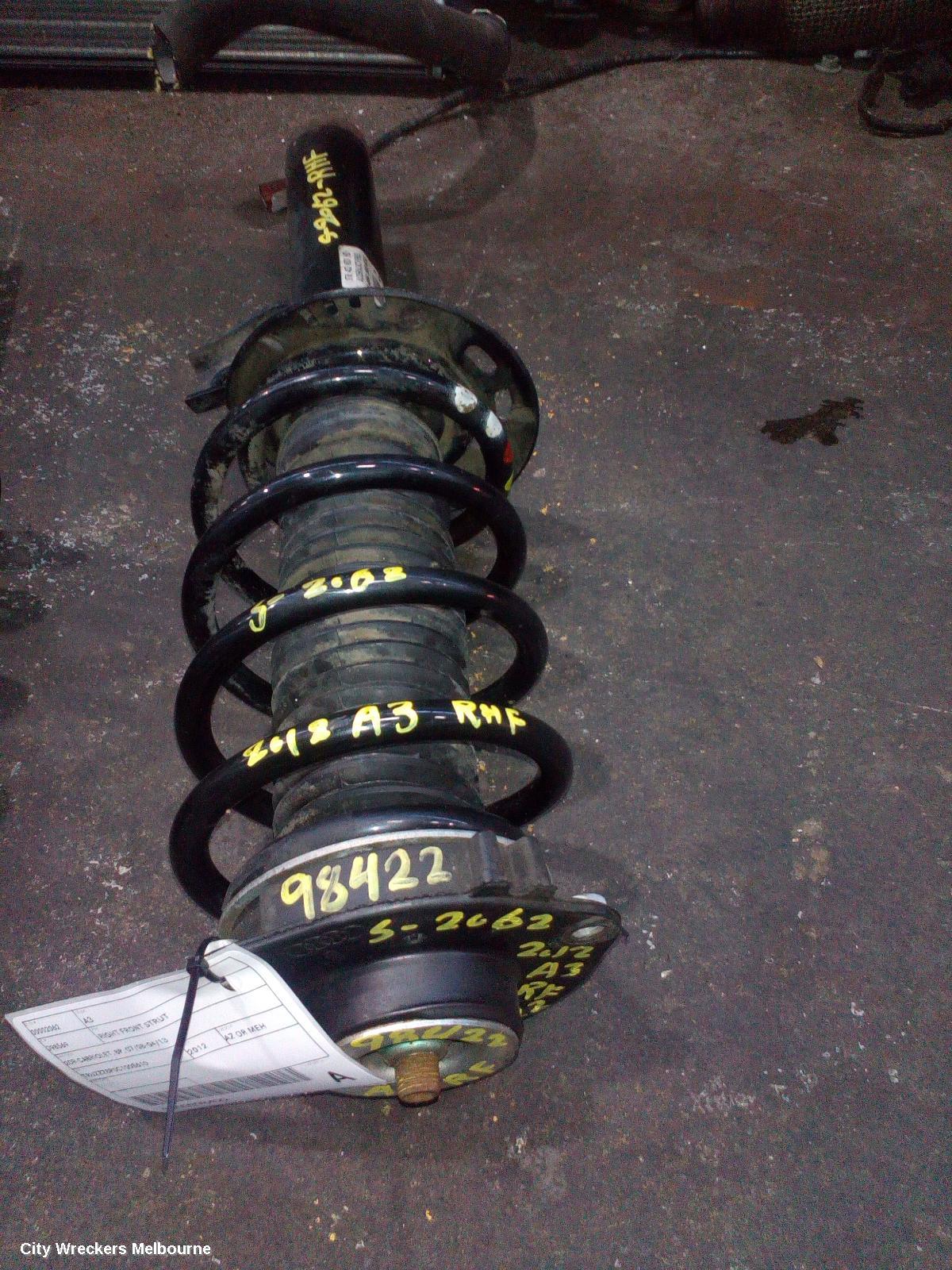 AUDI A3 RIGHT FRONT STRUT, 2DR CABRIOLET, 8P, 07/2008 - 04/2013