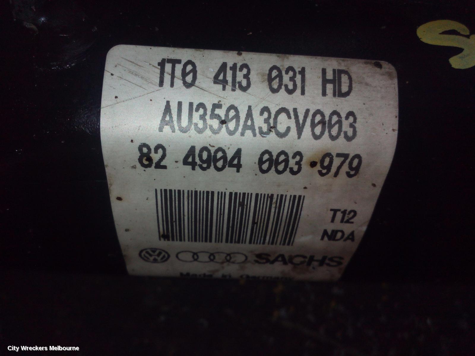 AUDI A3 RIGHT FRONT STRUT, 2DR CABRIOLET, 8P, 07/2008 - 04/2013