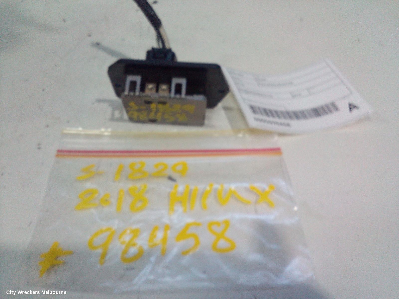 TOYOTA HILUX FAN SPEED RESISTOR, NON CLIMATE CONTROL TYPE, 06/2015 ONWARDS