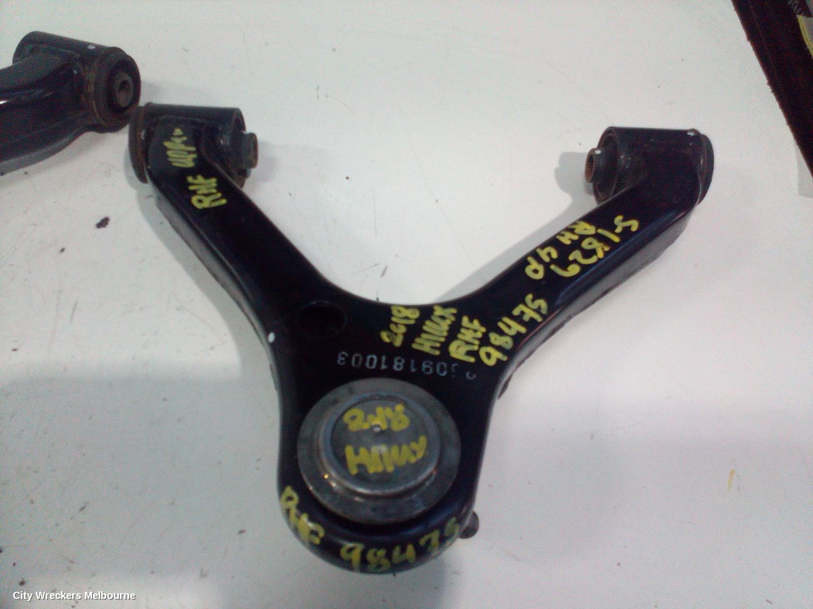 TOYOTA HILUX RIGHT FRONT UPPER CONTROL ARM, 2WD LOW RIDE, 03/2005 ONWARDS