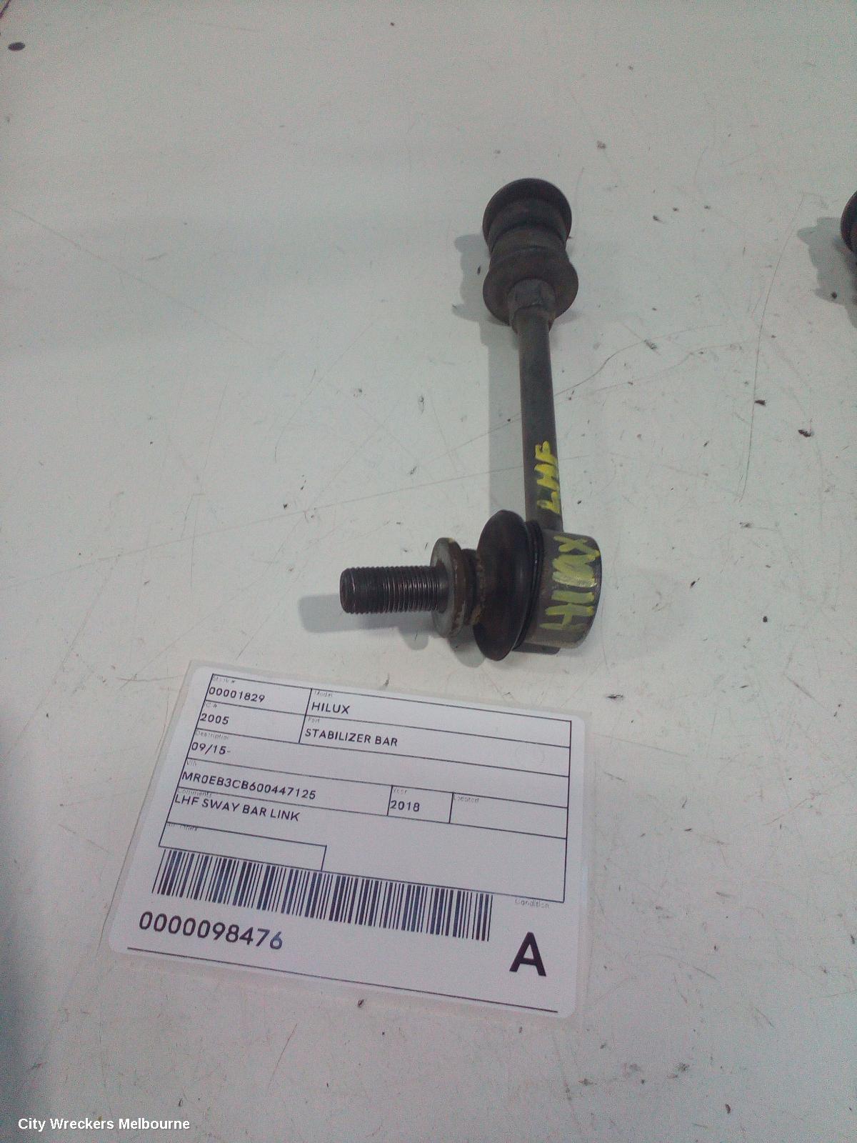 TOYOTA HILUX STABILISER BAR, 2WD, FRONT SWAY BAR, 09/2015 ONWARDS