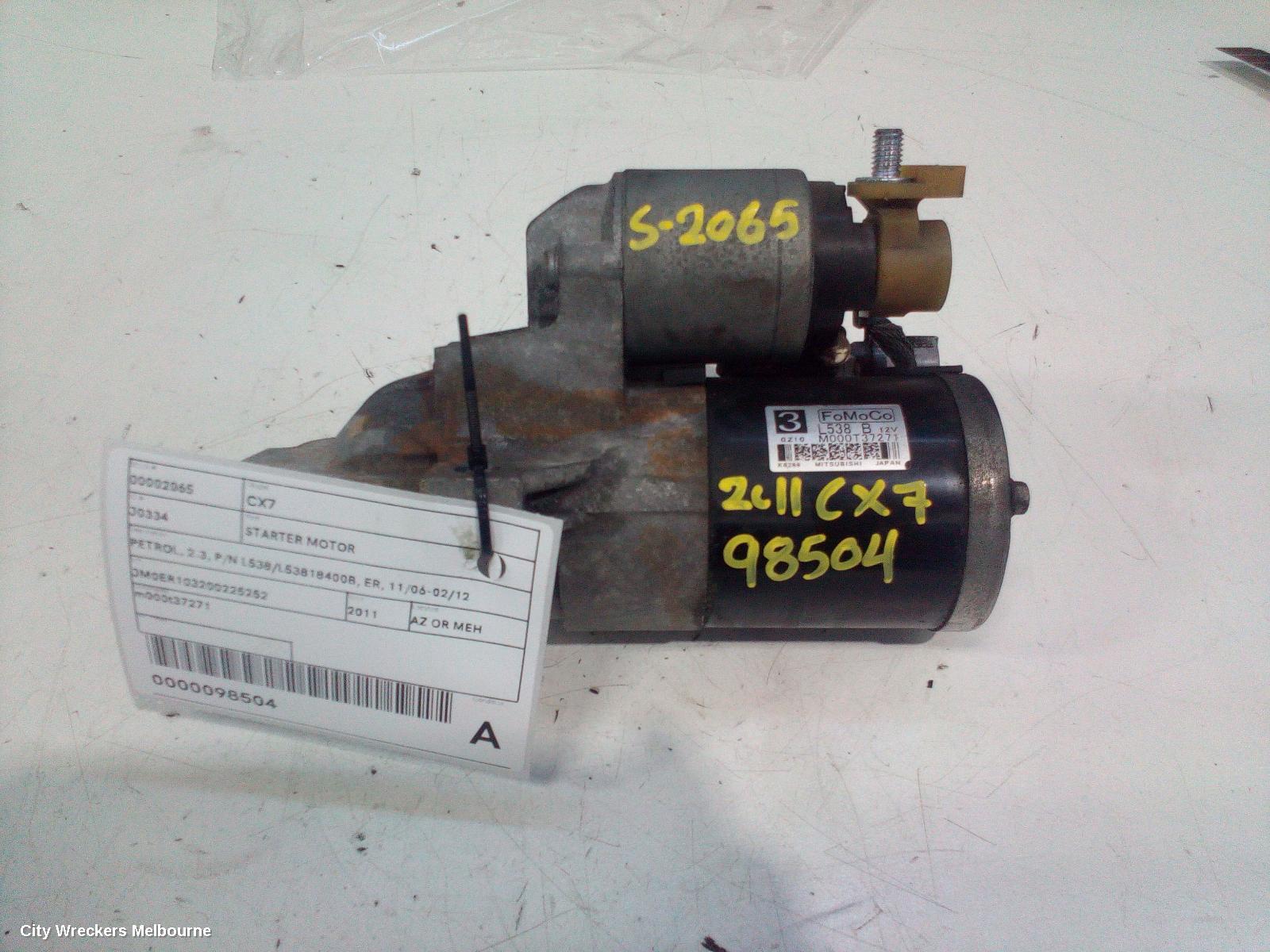 MAZDA CX7 STARTER, PETROL, 2.3, P/N L538/L53818400B, ER, 11/2006 - 02/2012
