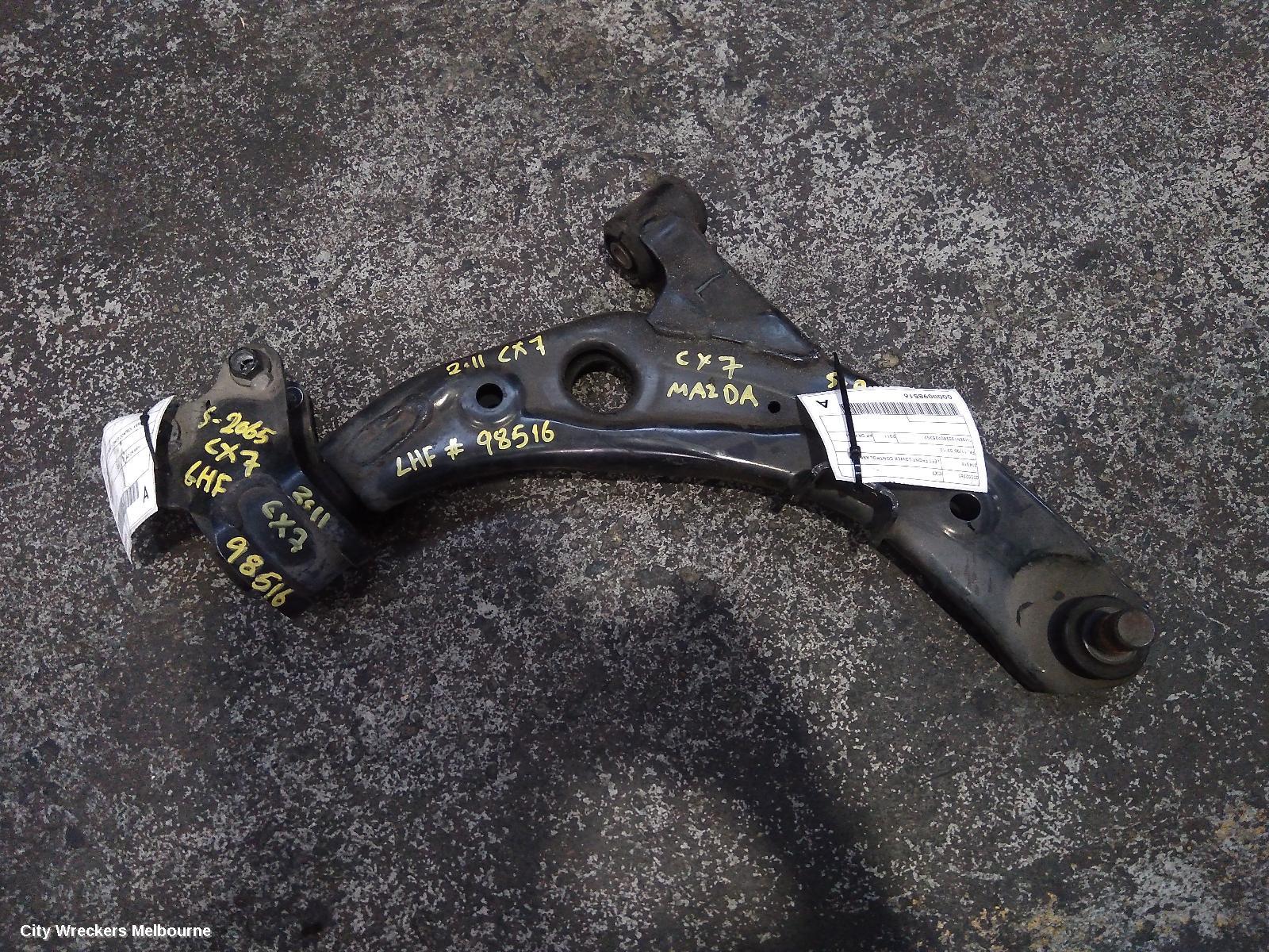 MAZDA CX7 LEFT FRONT LOWER CONTROL ARM, ER, 11/2006 - 02/2012
