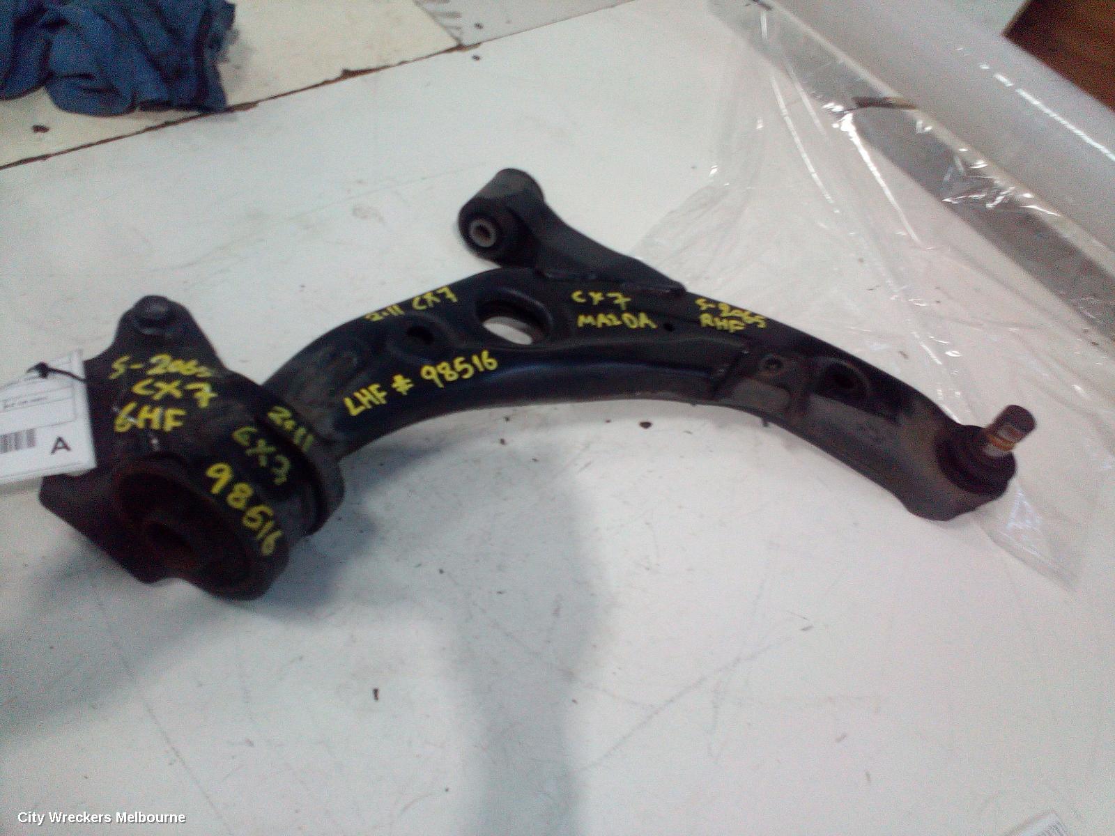 MAZDA CX7 LEFT FRONT LOWER CONTROL ARM, ER, 11/2006 - 02/2012