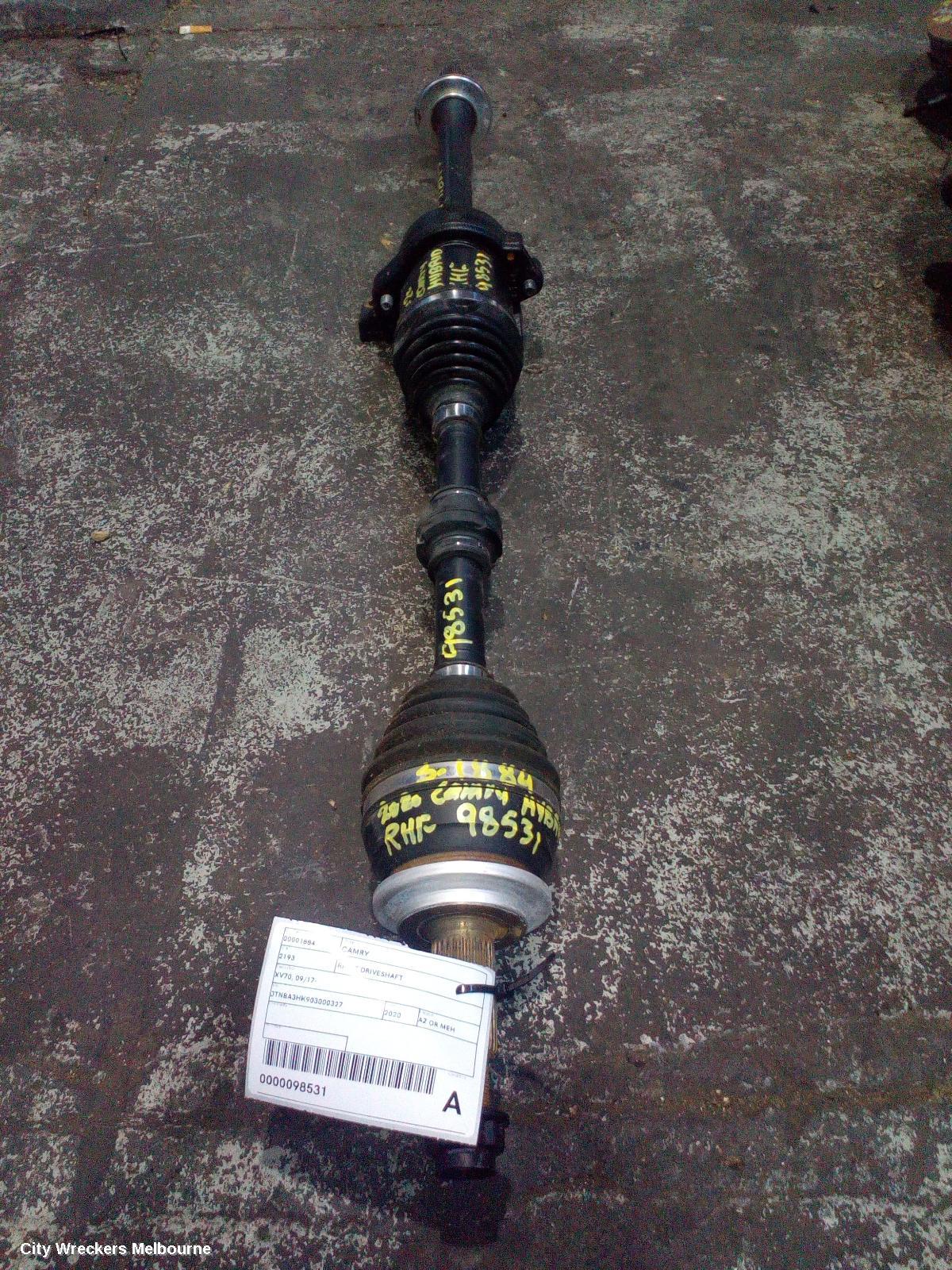 TOYOTA CAMRY RIGHT DRIVESHAFT, XV70, FRONT, AUTO T/M, PETROL, 2.5, A25A-FXS, HYBRID TYPE, 09/2017 ONWARDS