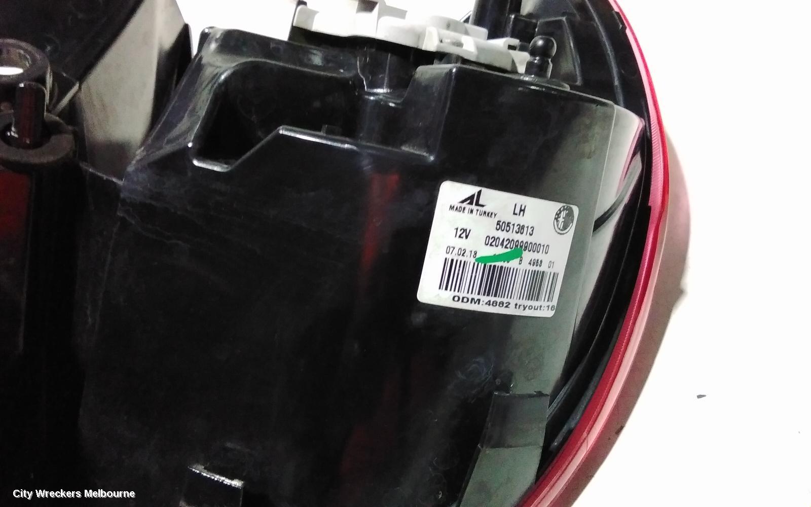 ALFA ROMEO GIULIETTA LEFT TAILLIGHT, 940 SERIES, 01/2011 - 12/2020