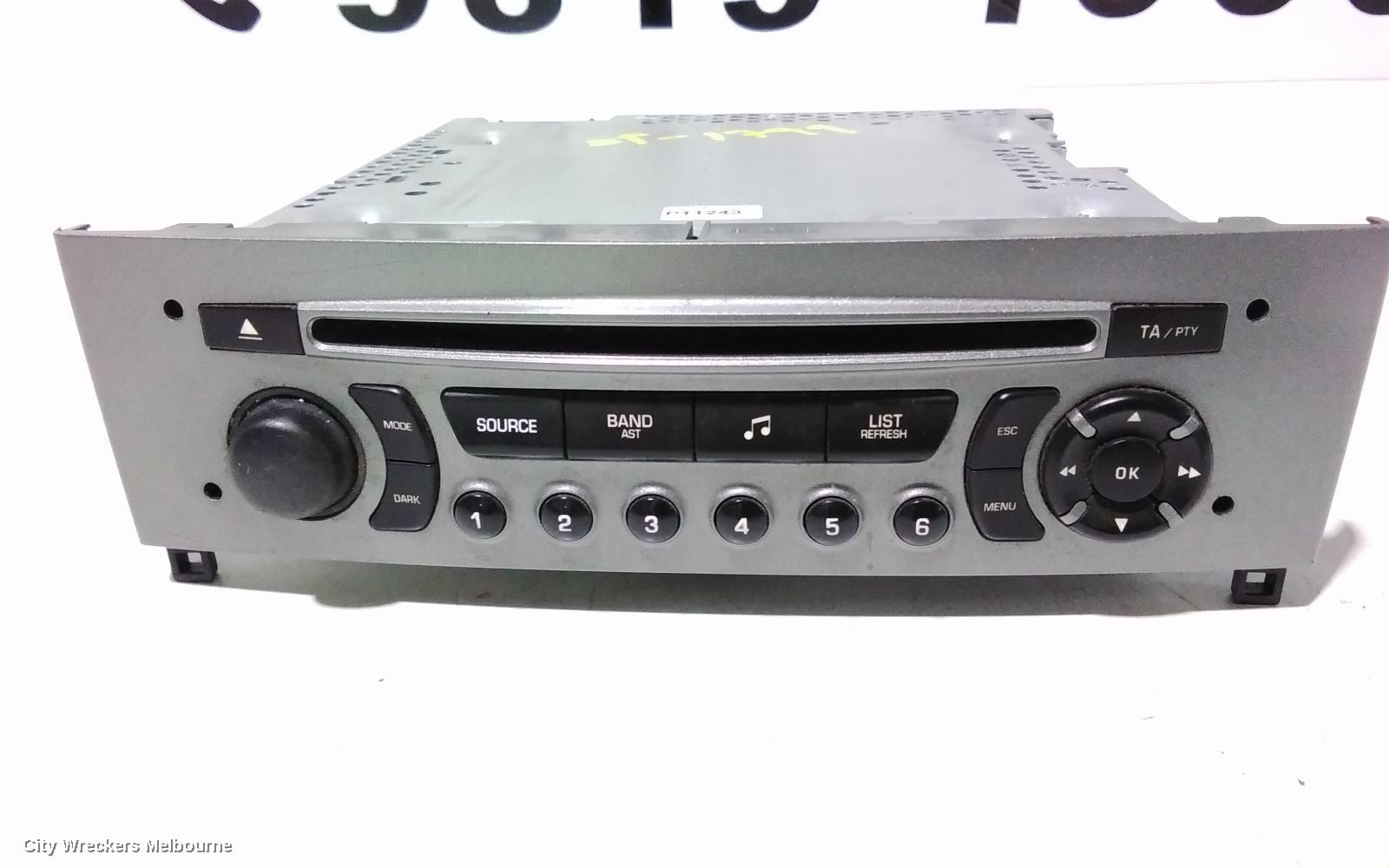 PEUGEOT 308 RADIO/CD/DVD/SAT/TV, HEAD UNIT, NON SAT NAV TYPE, T7, 08/2011 - 09/2014