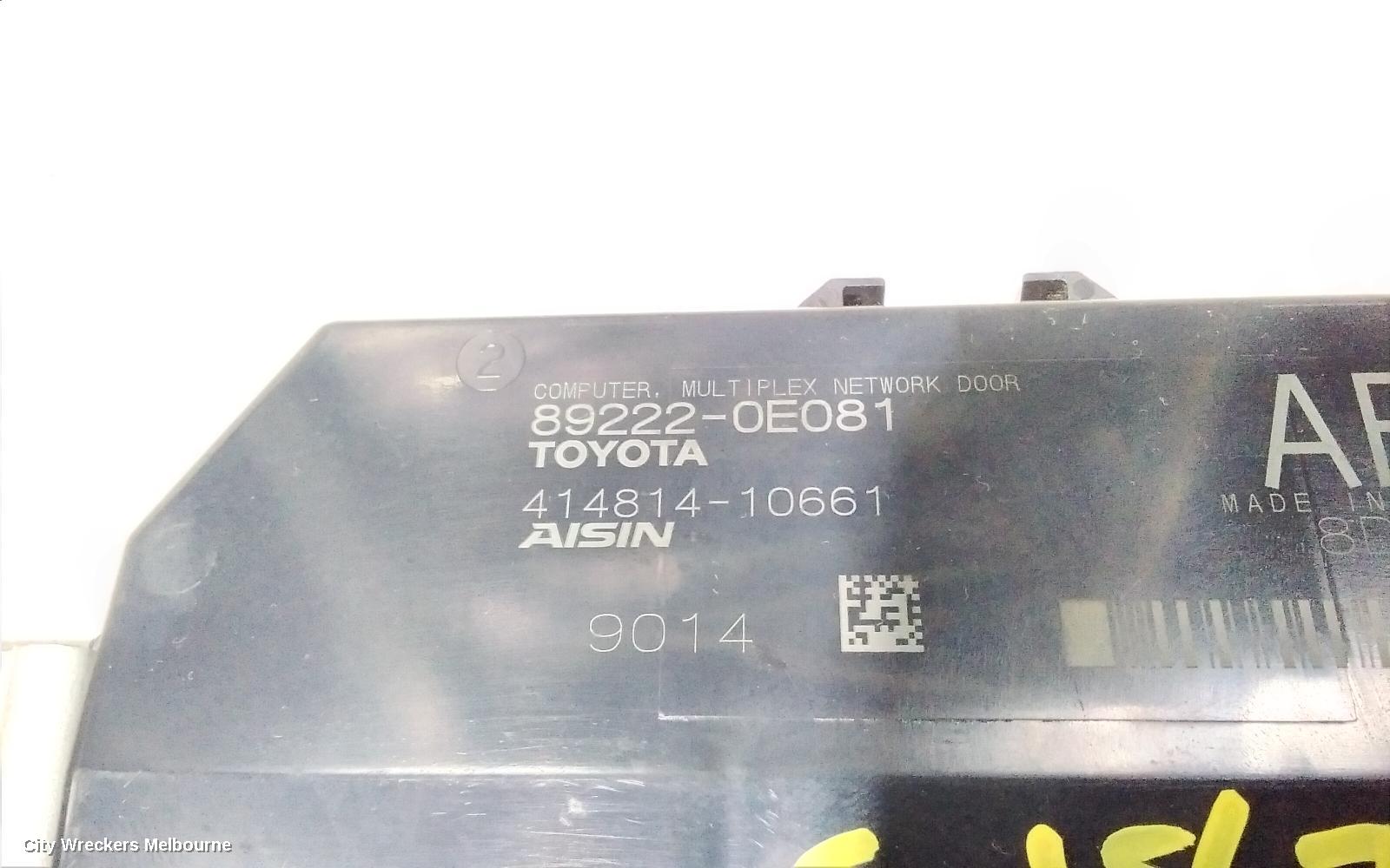 TOYOTA KLUGER, XU50 SERIES, 03/2014 - 02/2021, 89222-OEO81 ~ COMPUTER, MULTIPLEX NETWORK DOOR: 98584