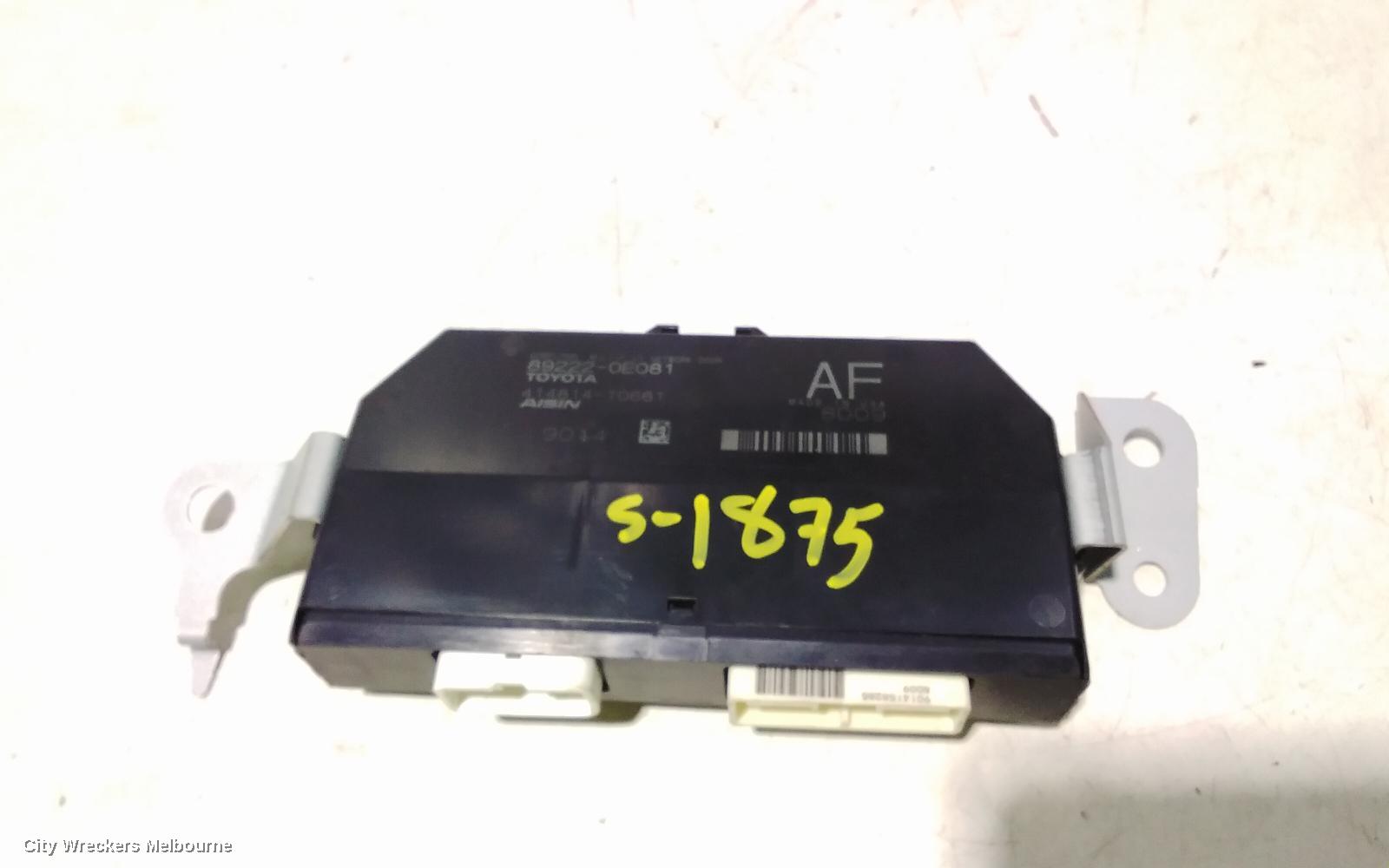 TOYOTA KLUGER, XU50 SERIES, 03/2014 - 02/2021, 89222-OEO81 ~ COMPUTER, MULTIPLEX NETWORK DOOR: 98584