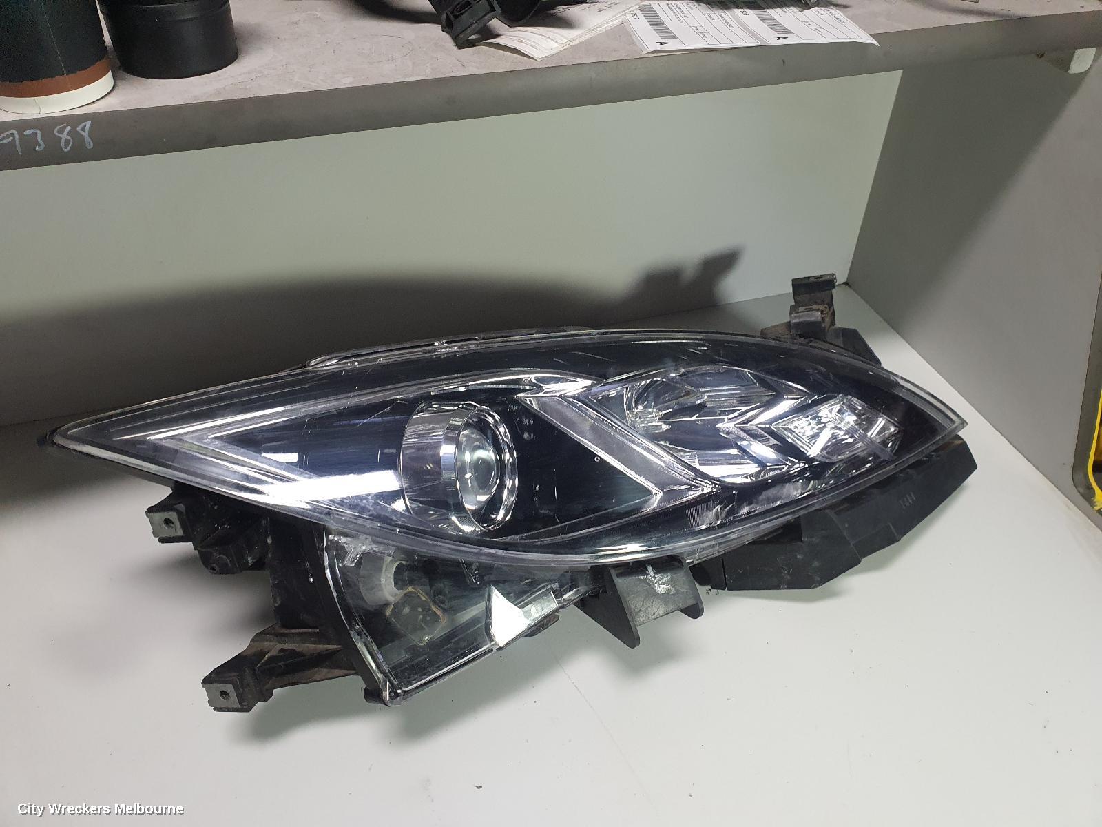 MAZDA 6 RIGHT HEADLAMP, GH SI, HALOGEN, MANUAL ADJ, 02/2008 - 03/2010