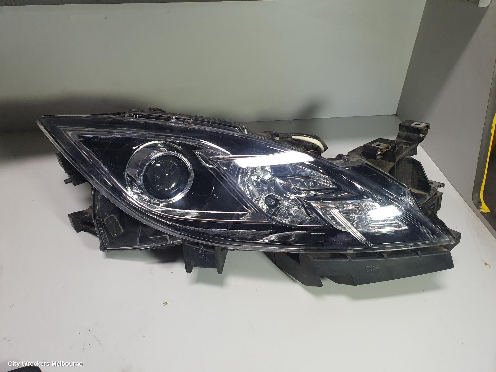 MAZDA 6 RIGHT HEADLAMP, GH SI, HALOGEN, MANUAL ADJ, 02/2008 - 03/2010