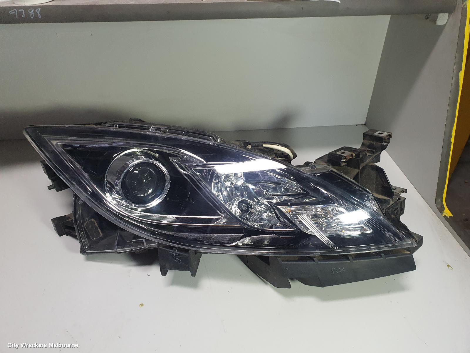 MAZDA 6 RIGHT HEADLAMP, GH SI, HALOGEN, MANUAL ADJ, 02/2008 - 03/2010