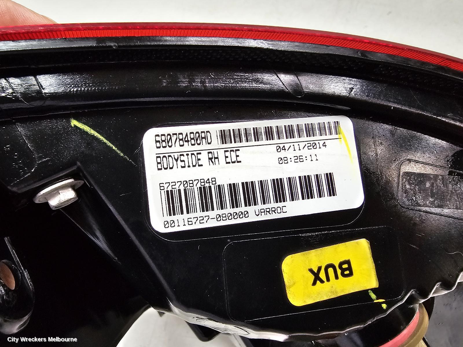 FIAT FREEMONT RIGHT TAILLIGHT, JF, CROSSROAD TYPE, 04/2013 - 01/2017