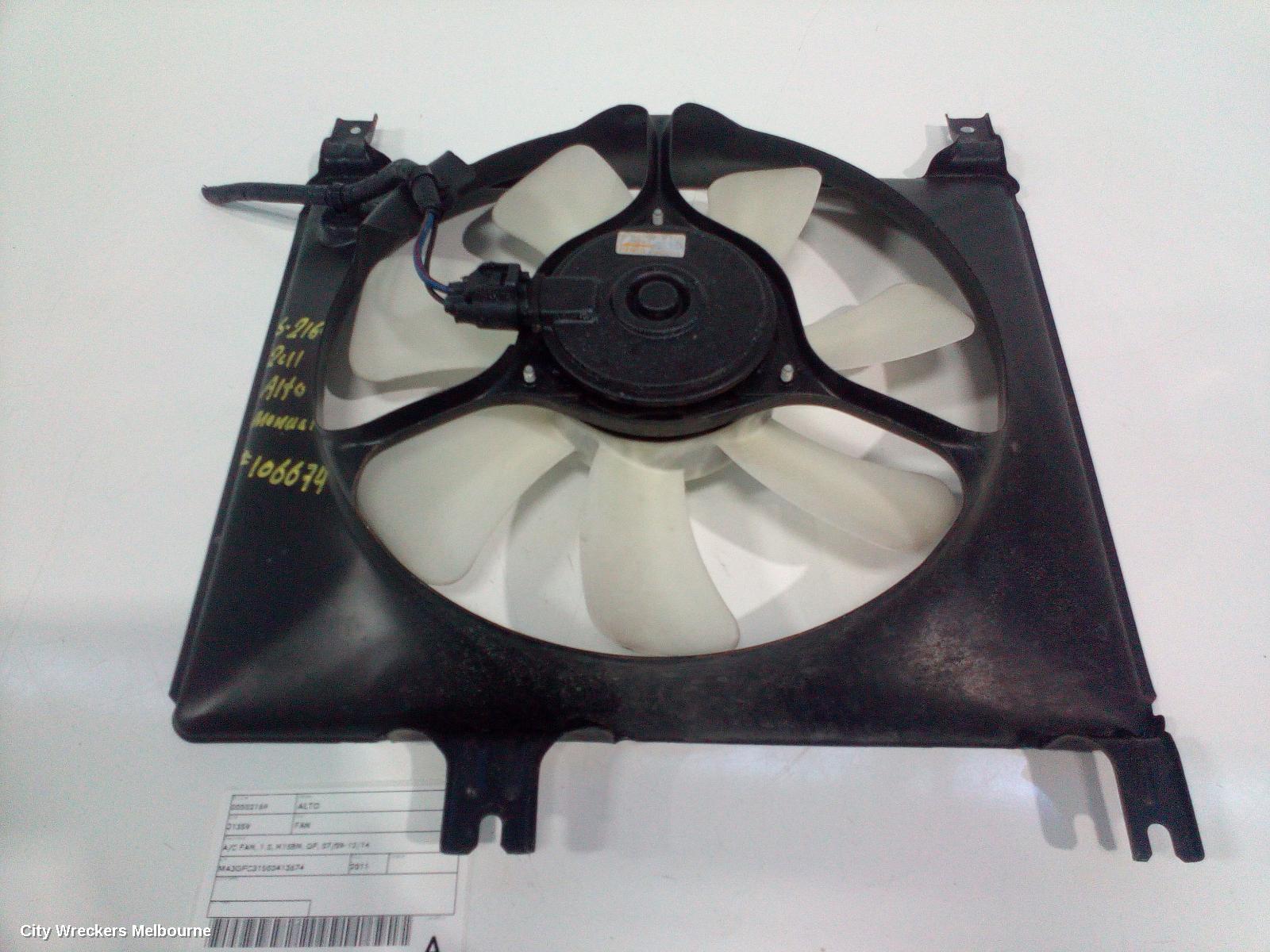 SUZUKI ALTO FAN, A/C FAN, 1.0, K10BN, GF, 07/2009 - 12/2014