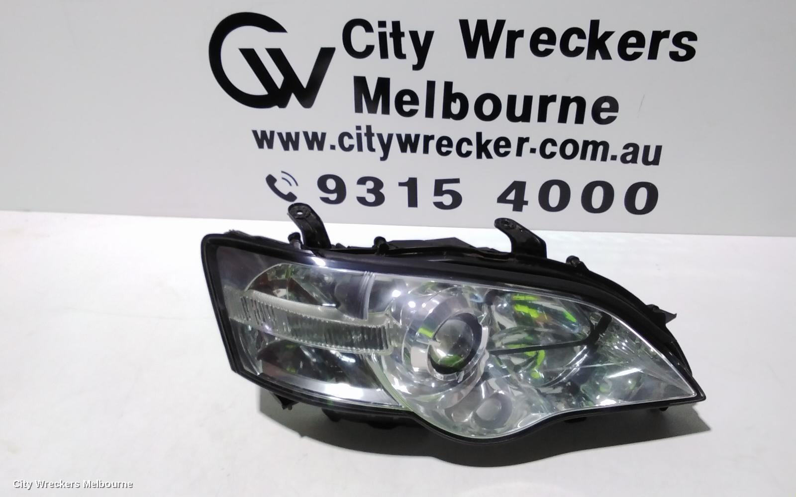 SUBARU LIBERTY RIGHT HEADLAMP, 4TH GEN, CHROME, HALOGEN TYPE, 05/2005 - 08/2006