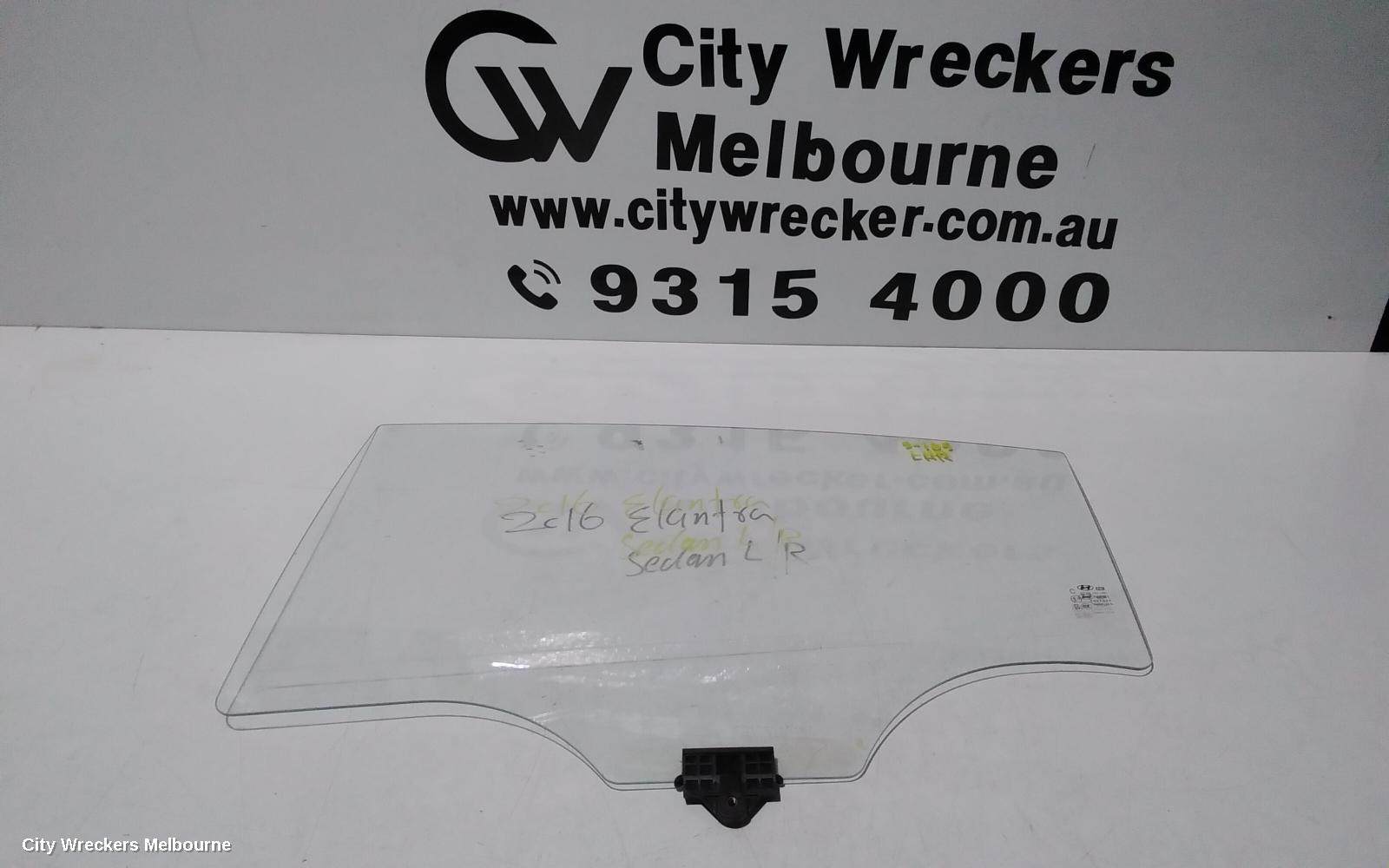 HYUNDAI ELANTRA LEFT REAR DOOR WINDOW, AD, 12/2015 - 12/2020