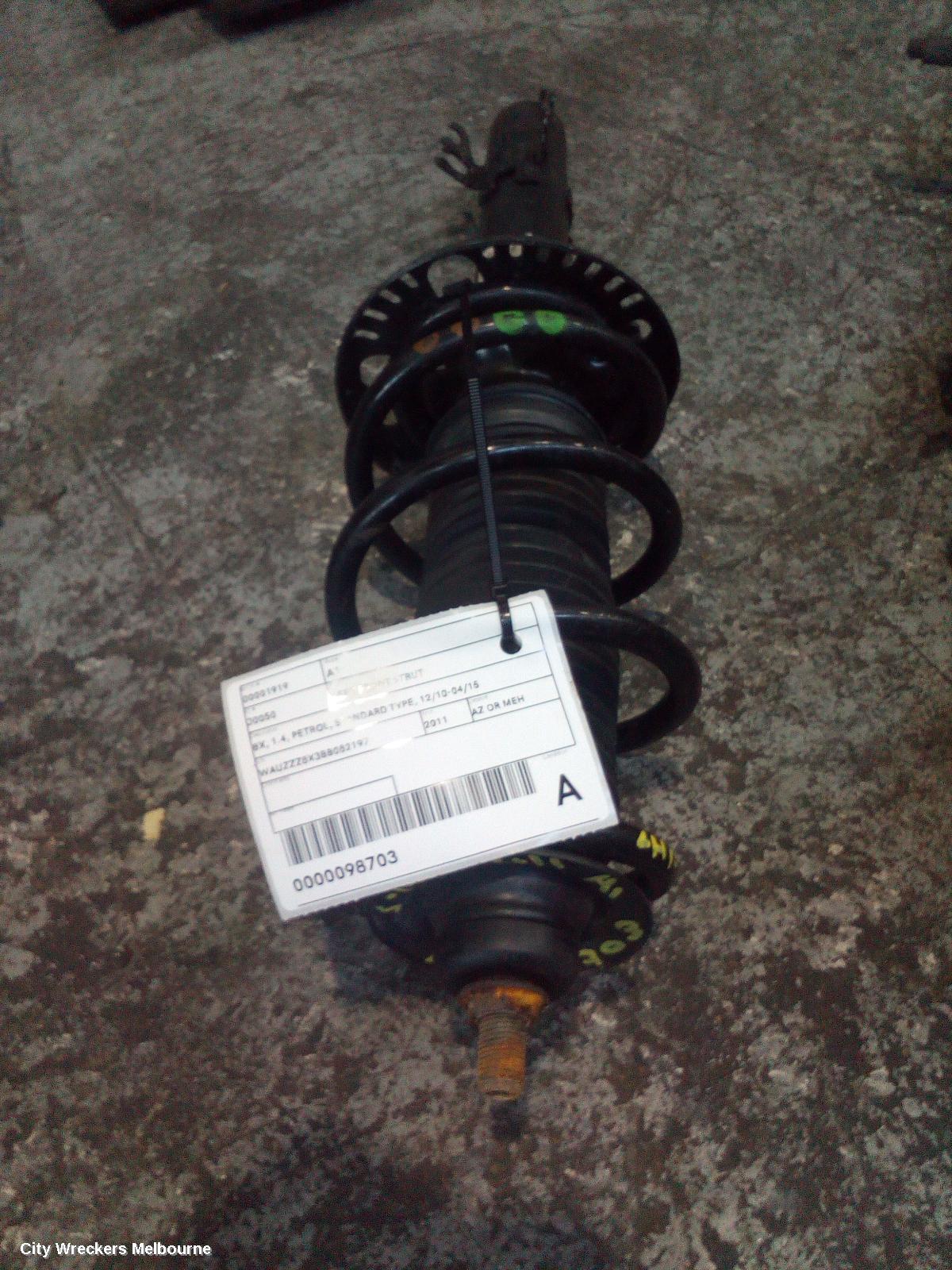 AUDI A1 LEFT FRONT STRUT, 8X, 1.4, PETROL, STANDARD TYPE, 12/2010 - 04/2015