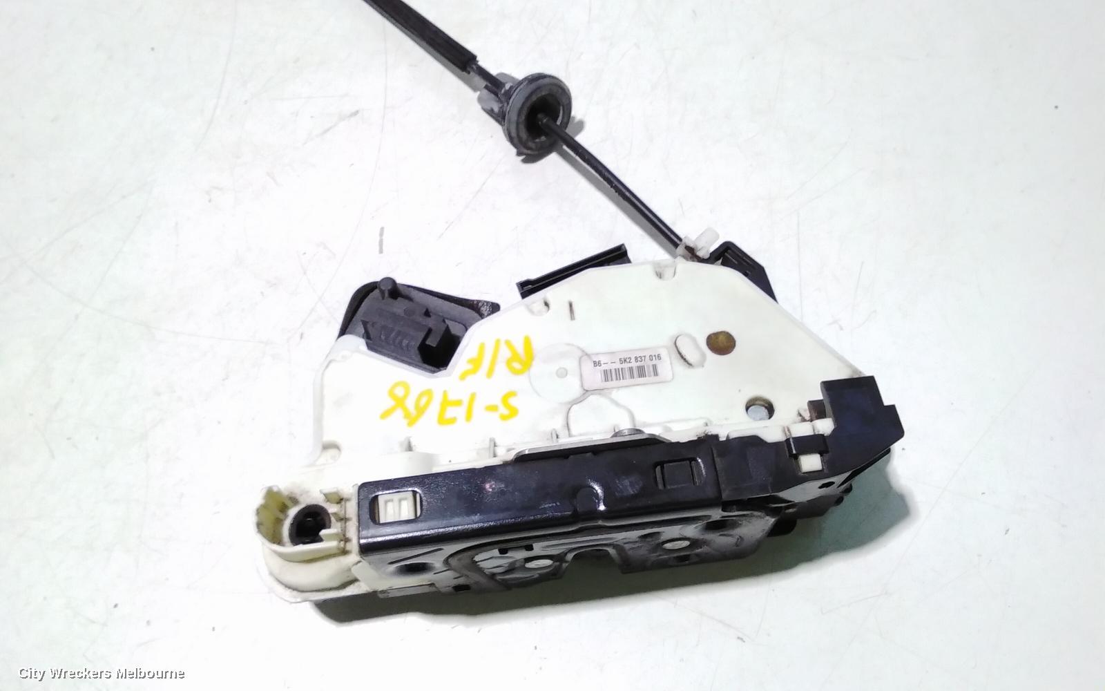 VOLKSWAGEN GOLF DOOR/BOOT/GATE LOCK, RIGHT FRONT DOOR LOCK, GEN 6, HATCH/CABRIO, P/N 5K2837016H, 12/2008 - 01/2016